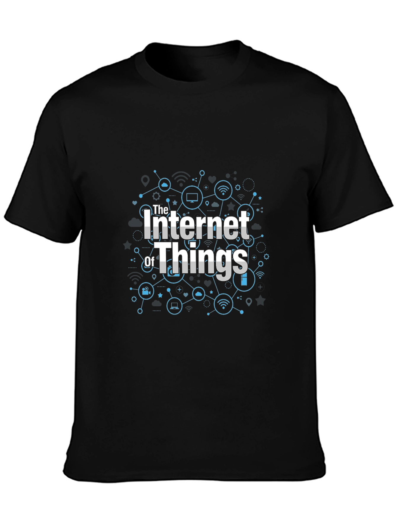 Internet of Things Graphic Tee - Black Cotton T-Shirt
