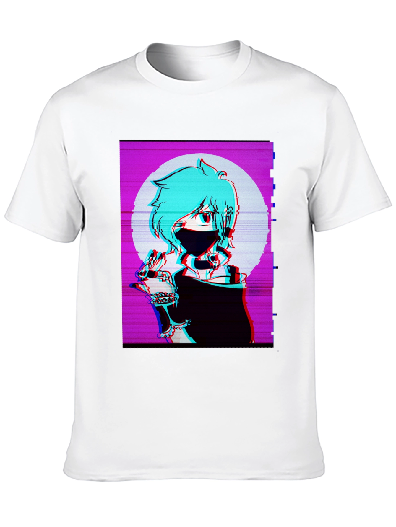 Anime Graphic Tee - Black Vaporwave T-Shirt