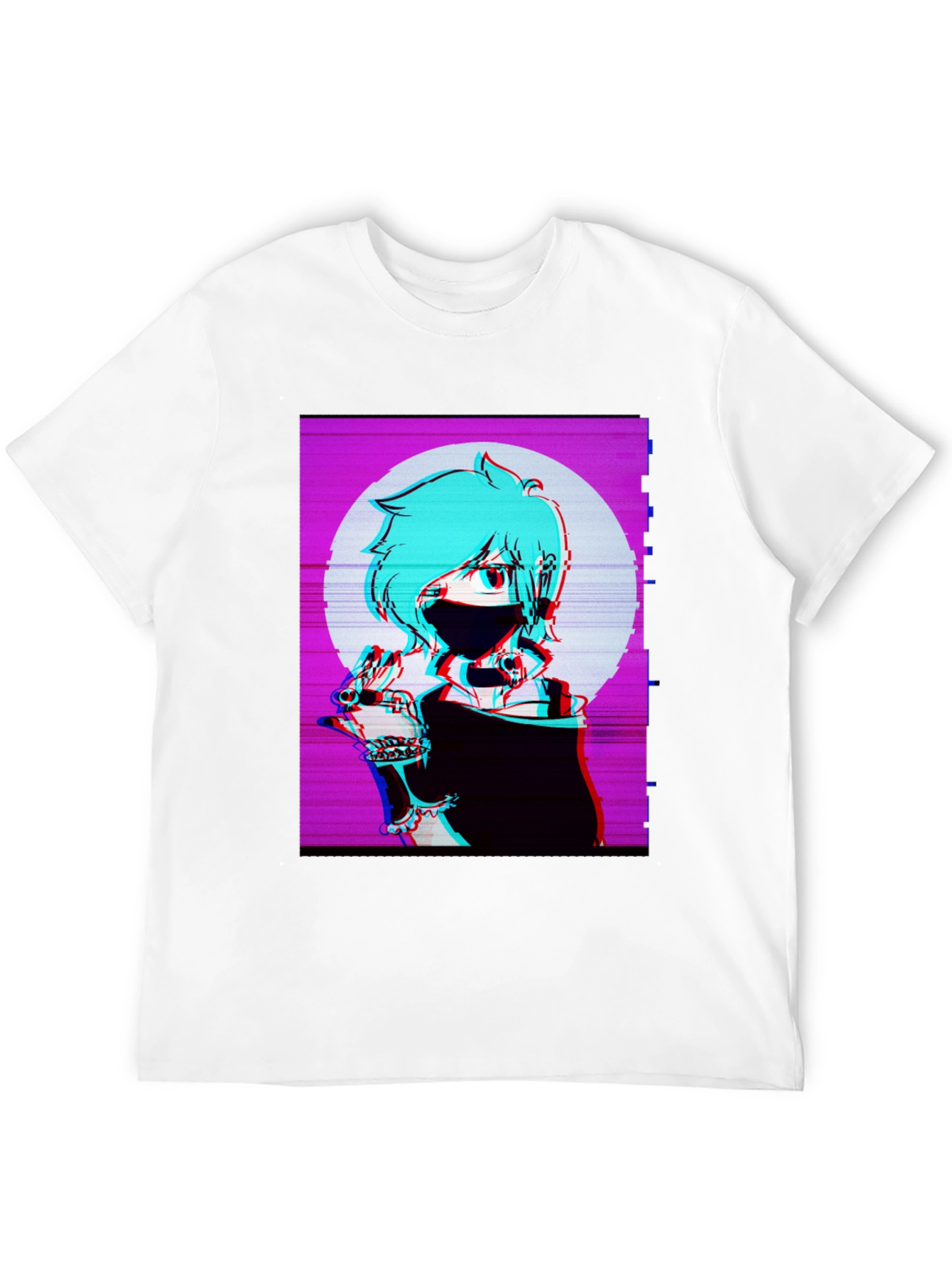 Anime Graphic Tee - Black Vaporwave T-Shirt