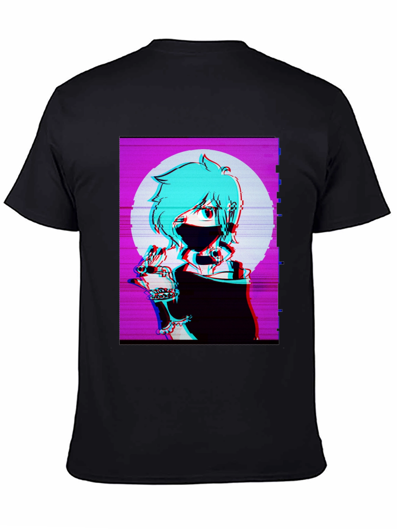 Anime Graphic Tee - Black Vaporwave T-Shirt