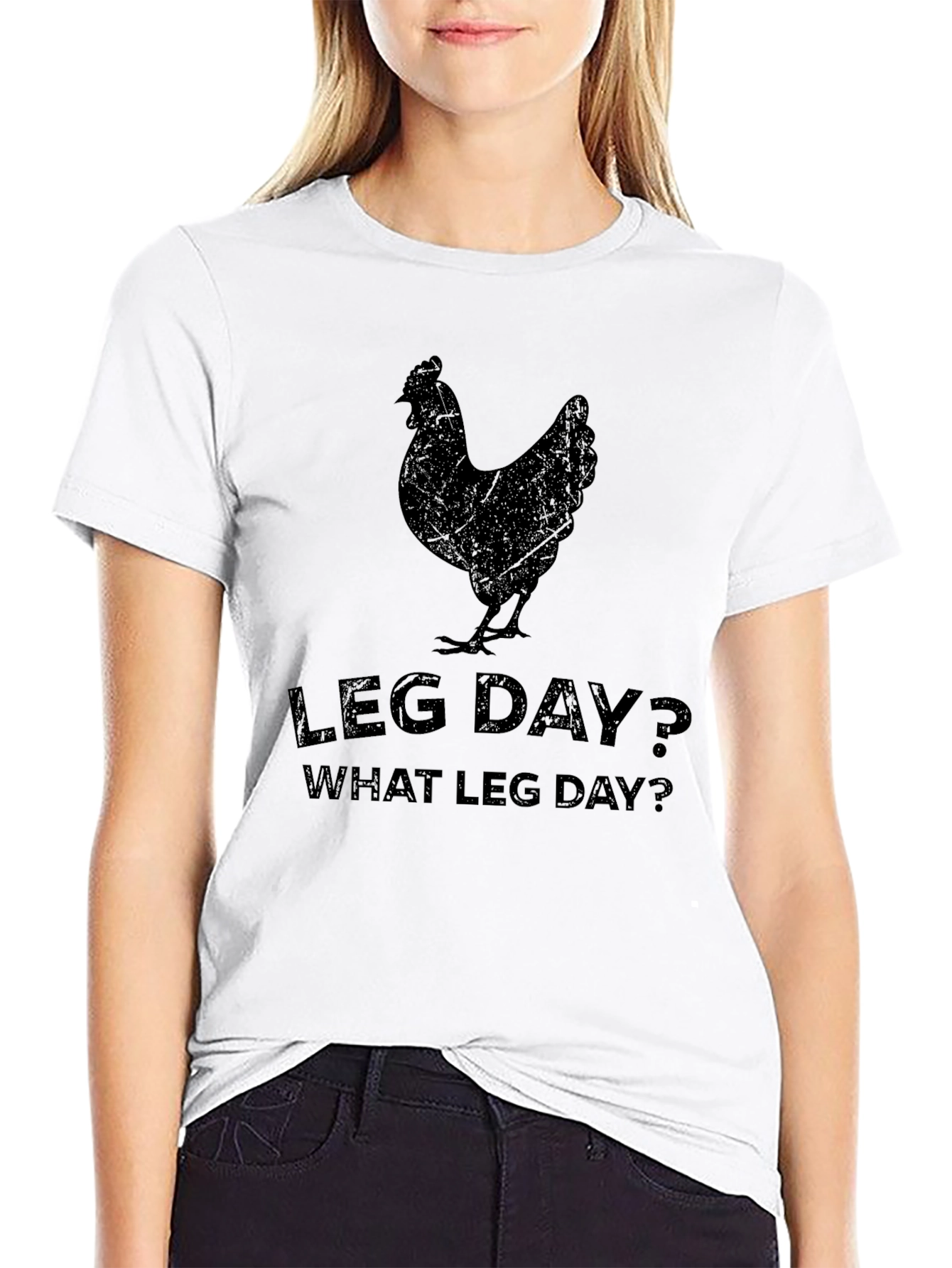 Leg Day Chicken T-Shirt - Funny Workout Tee
