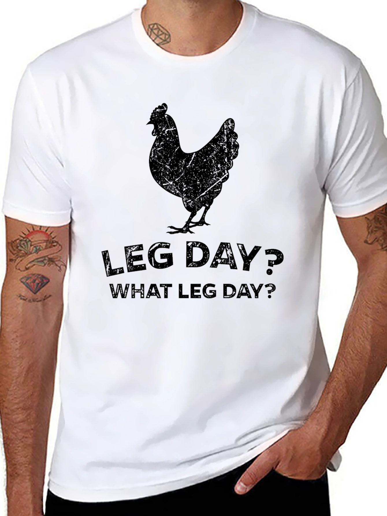 Leg Day Chicken T-Shirt - Funny Workout Tee