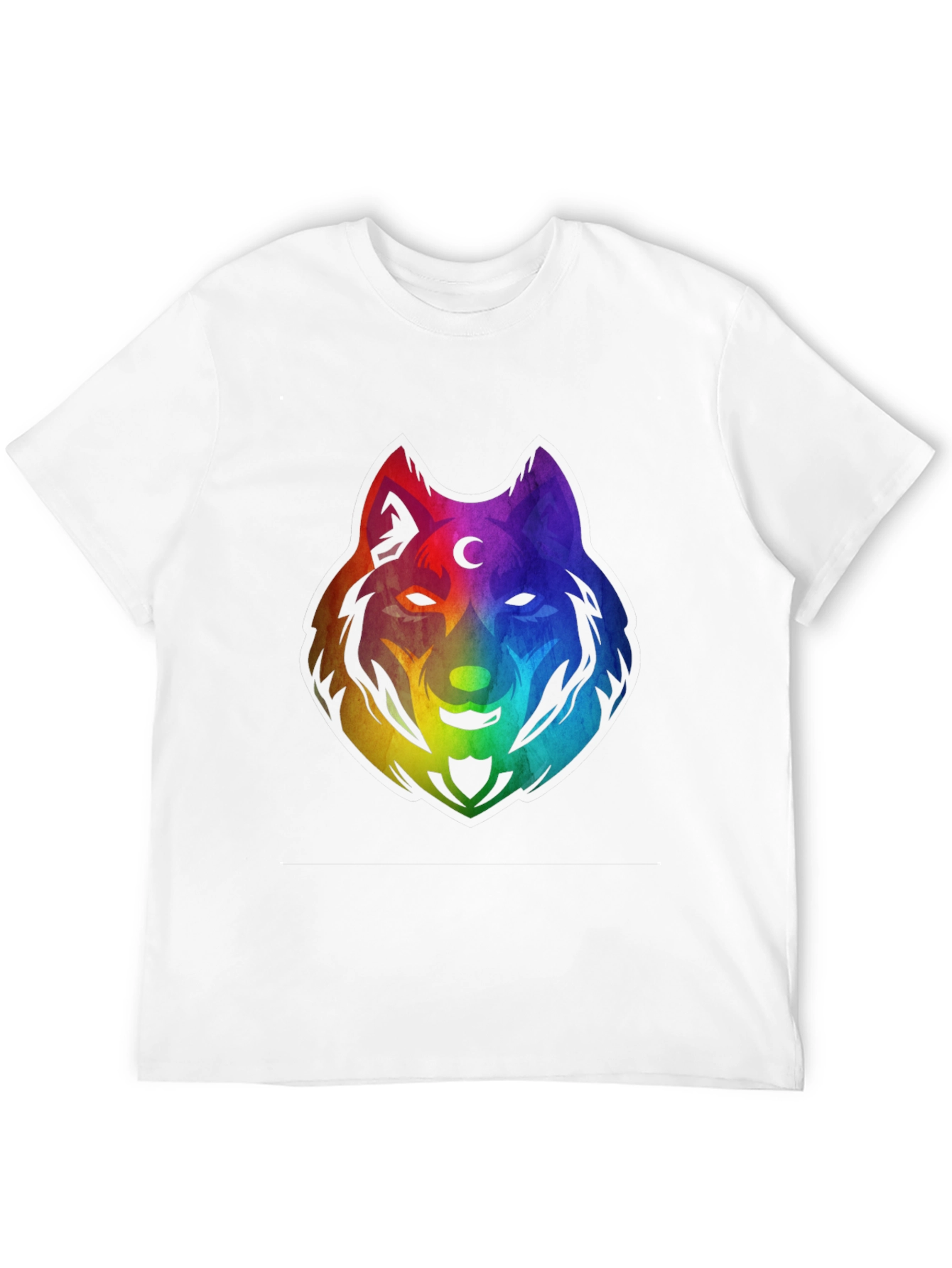 Rainbow Wolf Graphic T-Shirt - Black