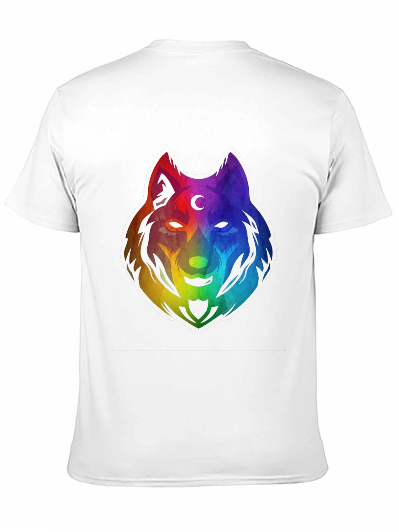 Rainbow Wolf Graphic T-Shirt - Black