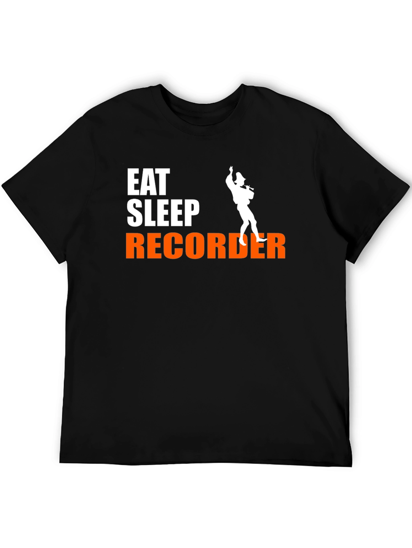Eat Sleep Recorder Black Graphic Tee