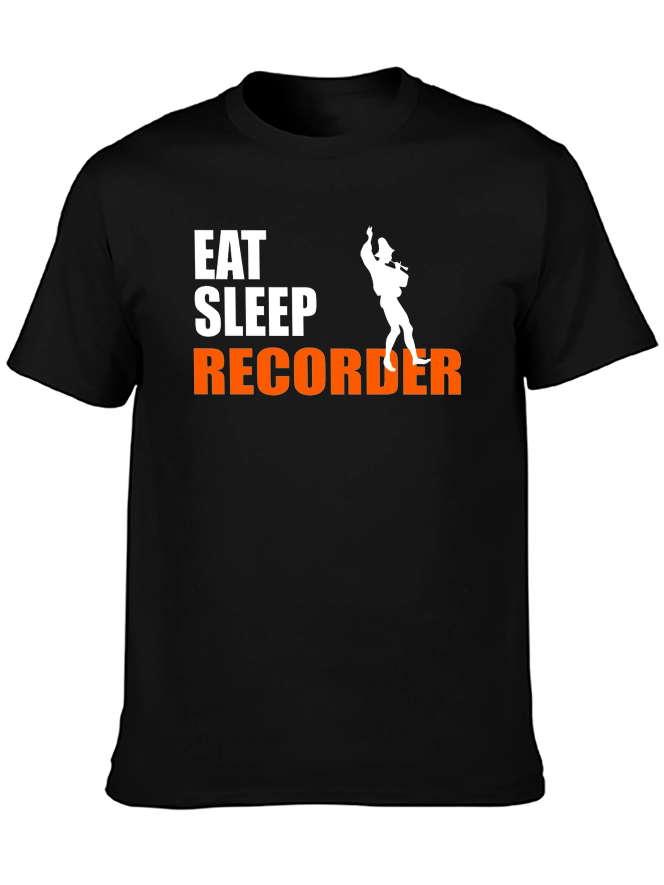 Eat Sleep Recorder Black Graphic Tee