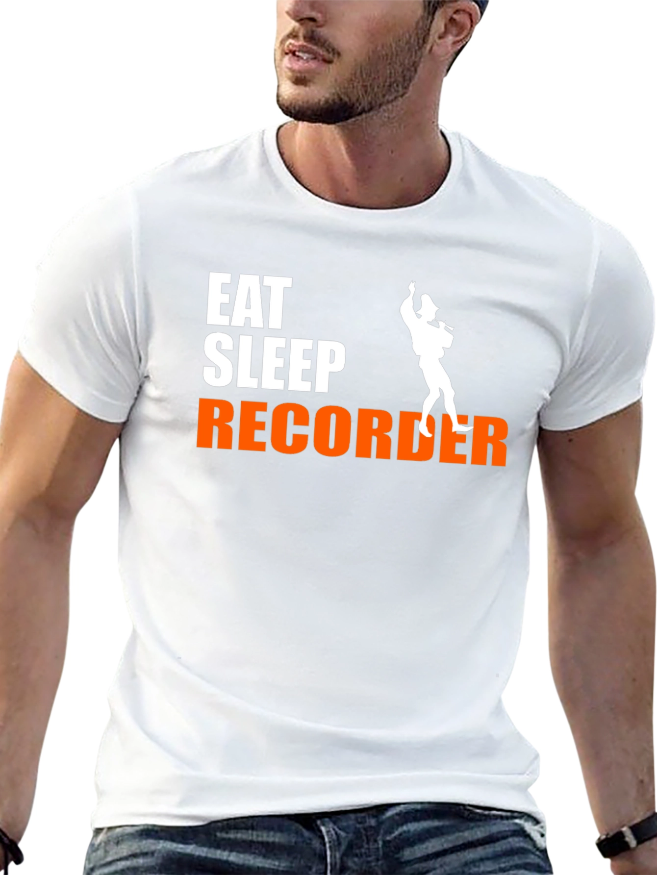 Eat Sleep Recorder Black Graphic Tee