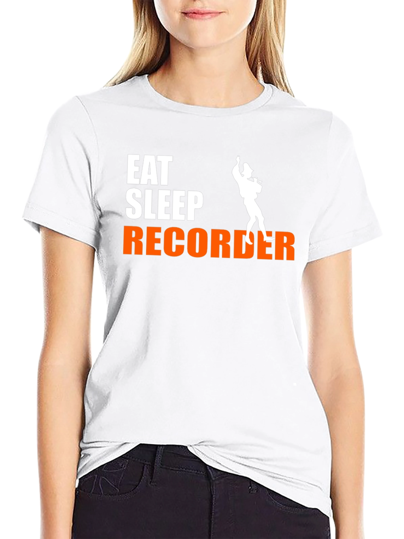Eat Sleep Recorder Black Graphic Tee