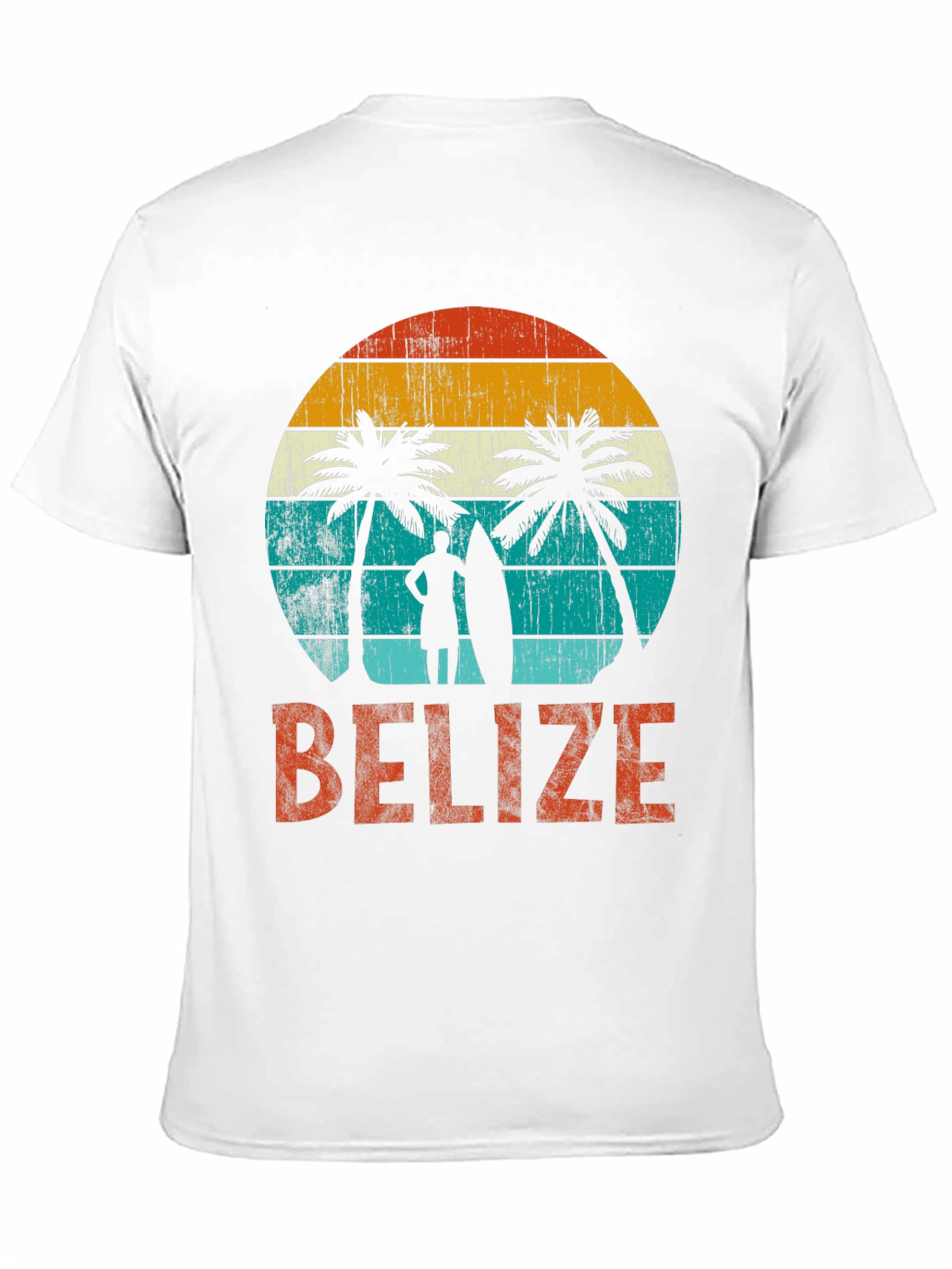 Belize Sunset Surf T-Shirt - Retro Beach Vibes
