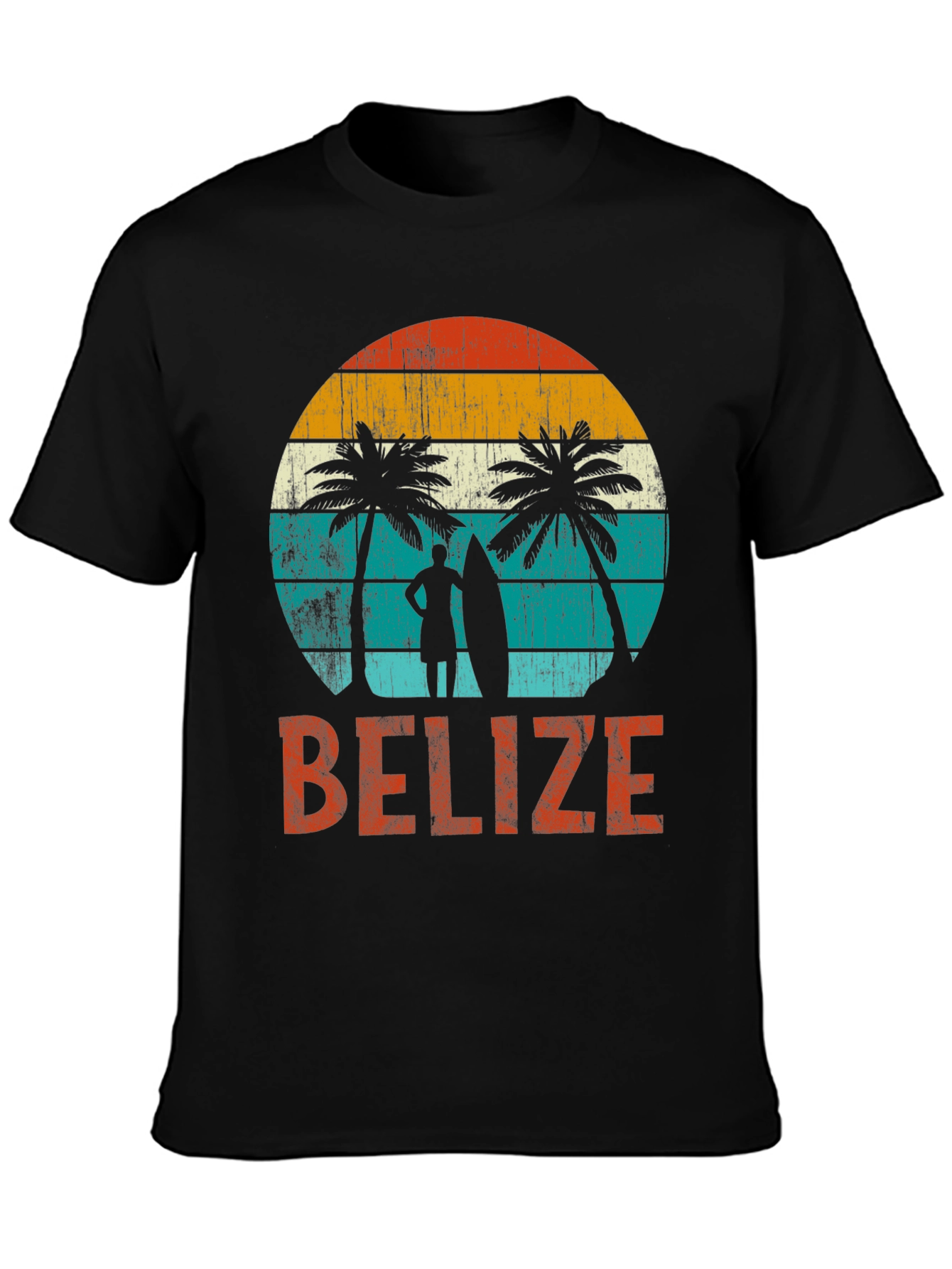 Belize Sunset Surf T-Shirt - Retro Beach Vibes