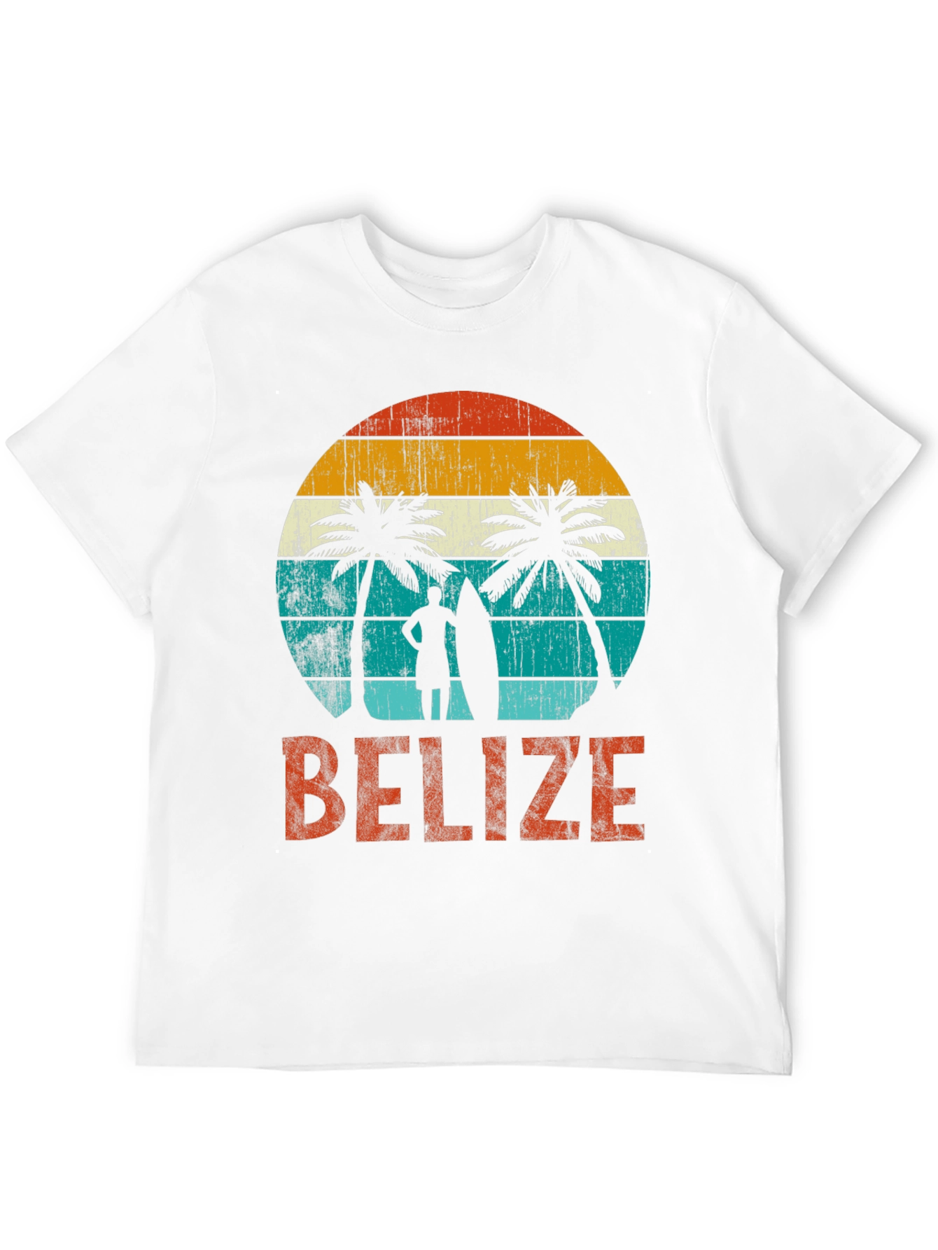 Belize Sunset Surf T-Shirt - Retro Beach Vibes