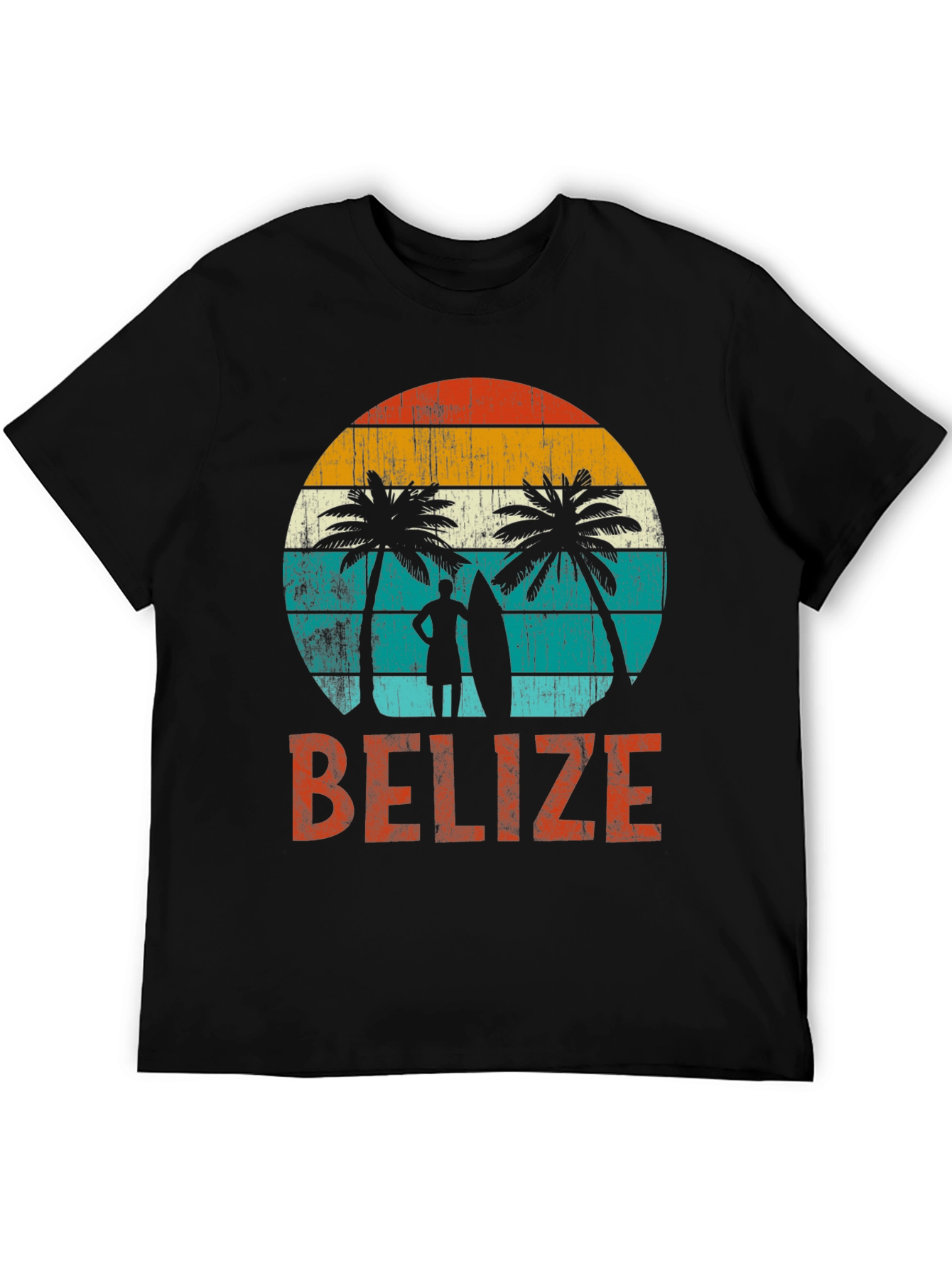 Belize Sunset Surf T-Shirt - Retro Beach Vibes