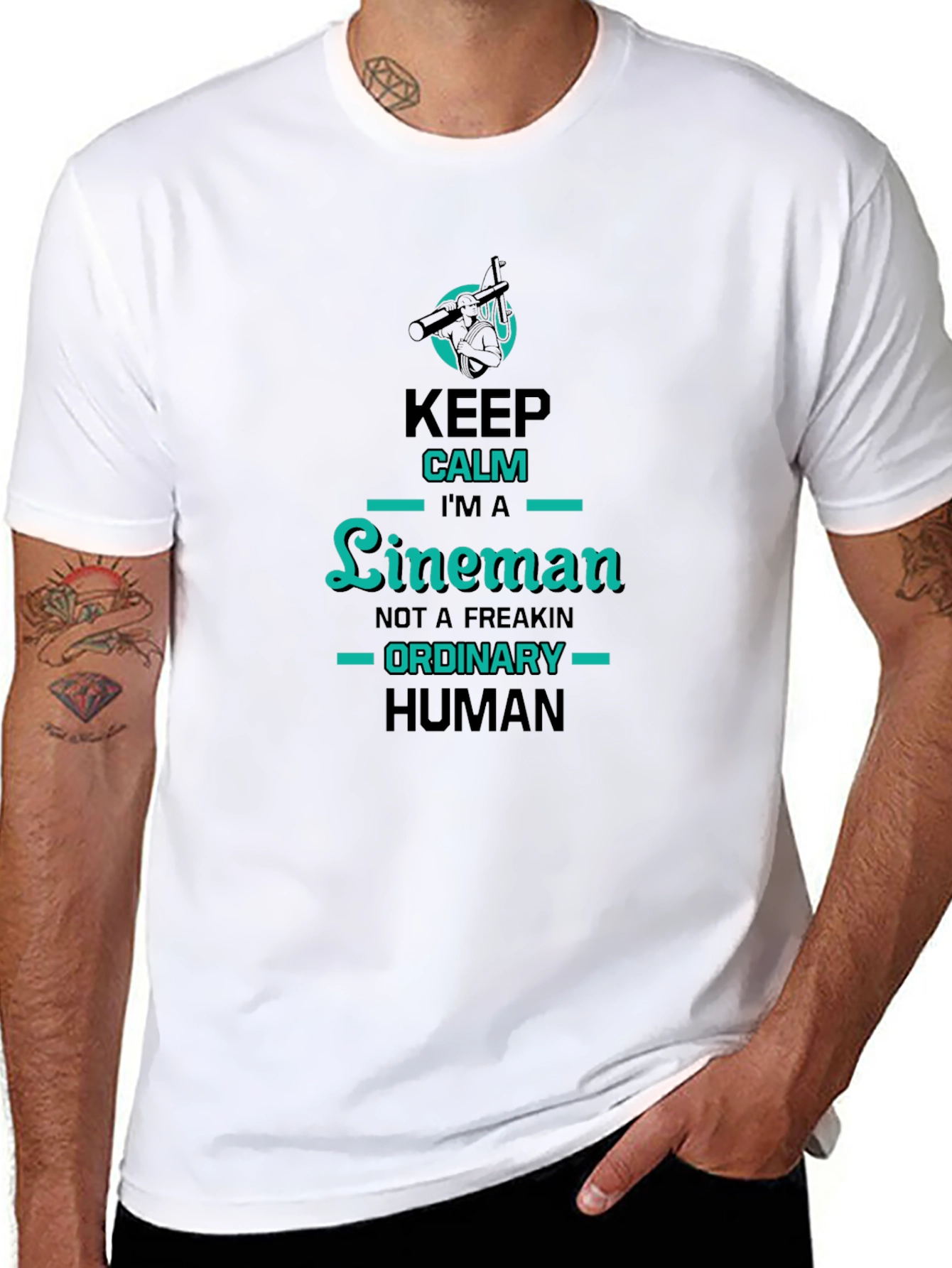 Keep Calm Lineman Graphic Tee