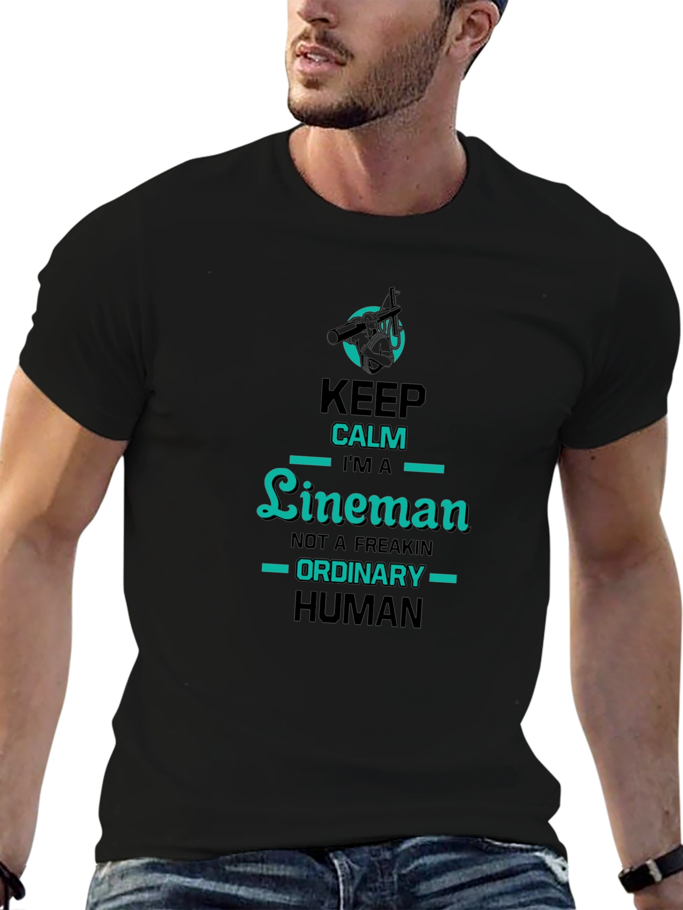 Keep Calm Lineman Graphic Tee