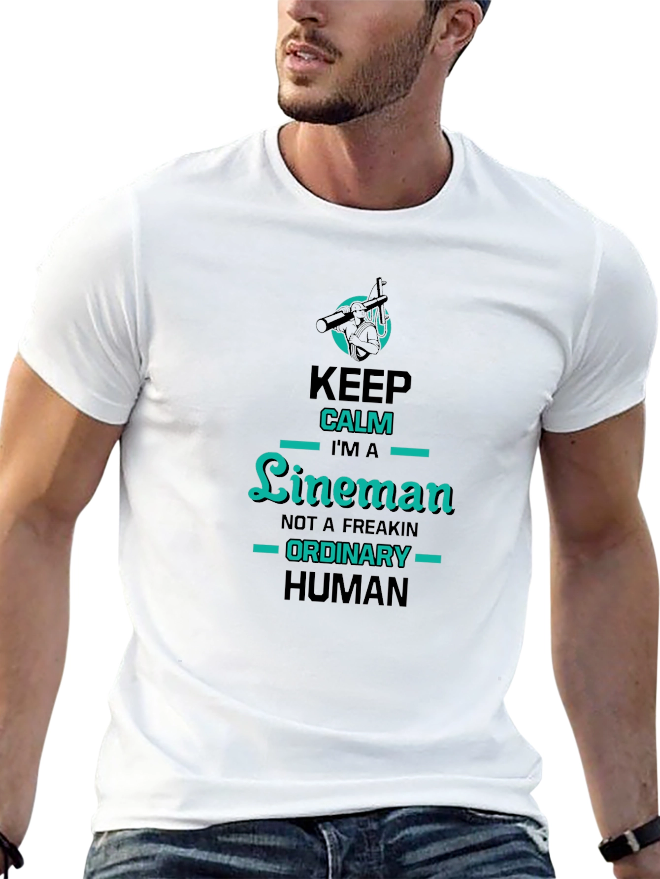 Keep Calm Lineman Graphic Tee