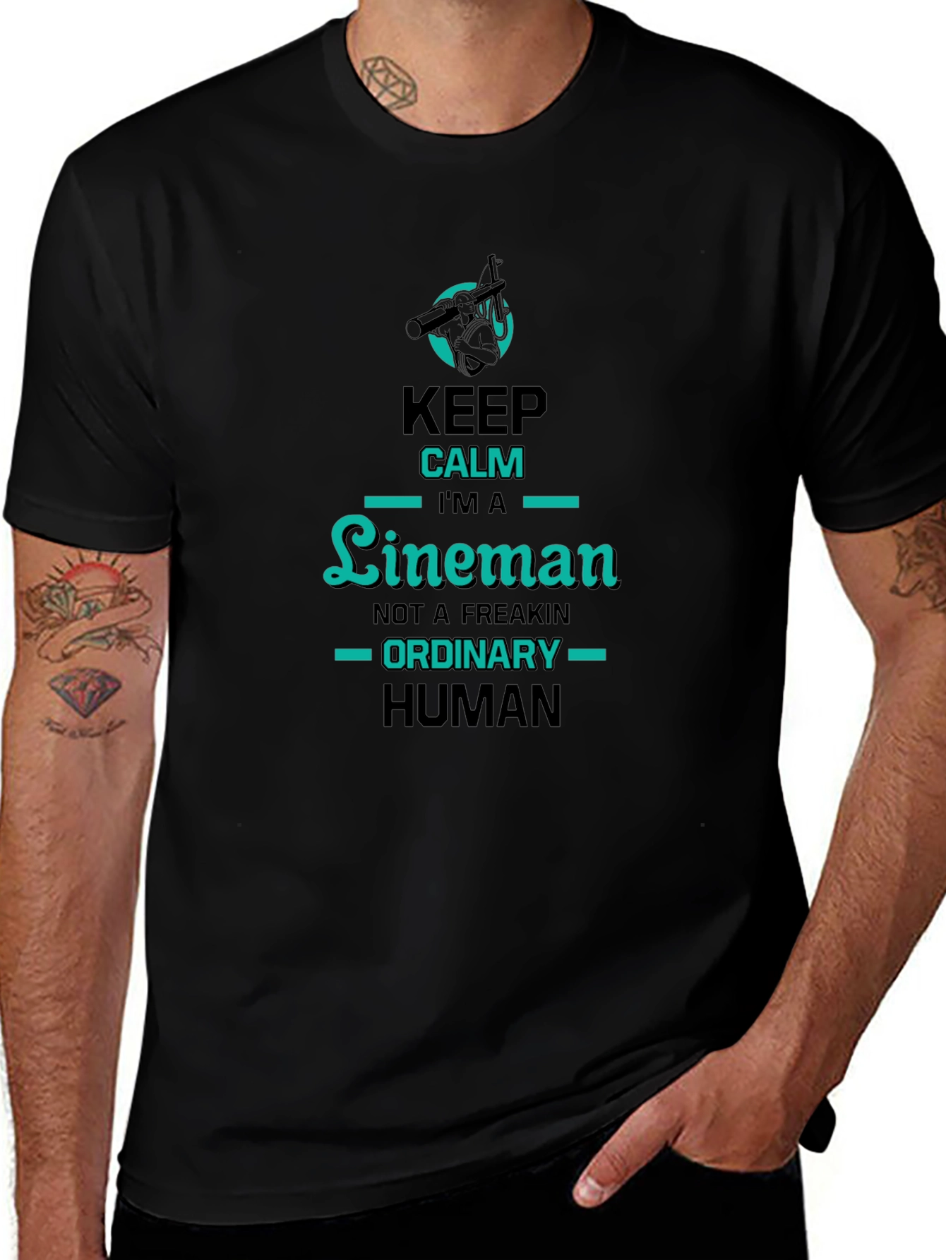 Keep Calm Lineman Graphic Tee