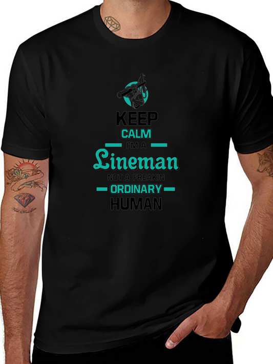 Keep Calm Lineman Graphic Tee