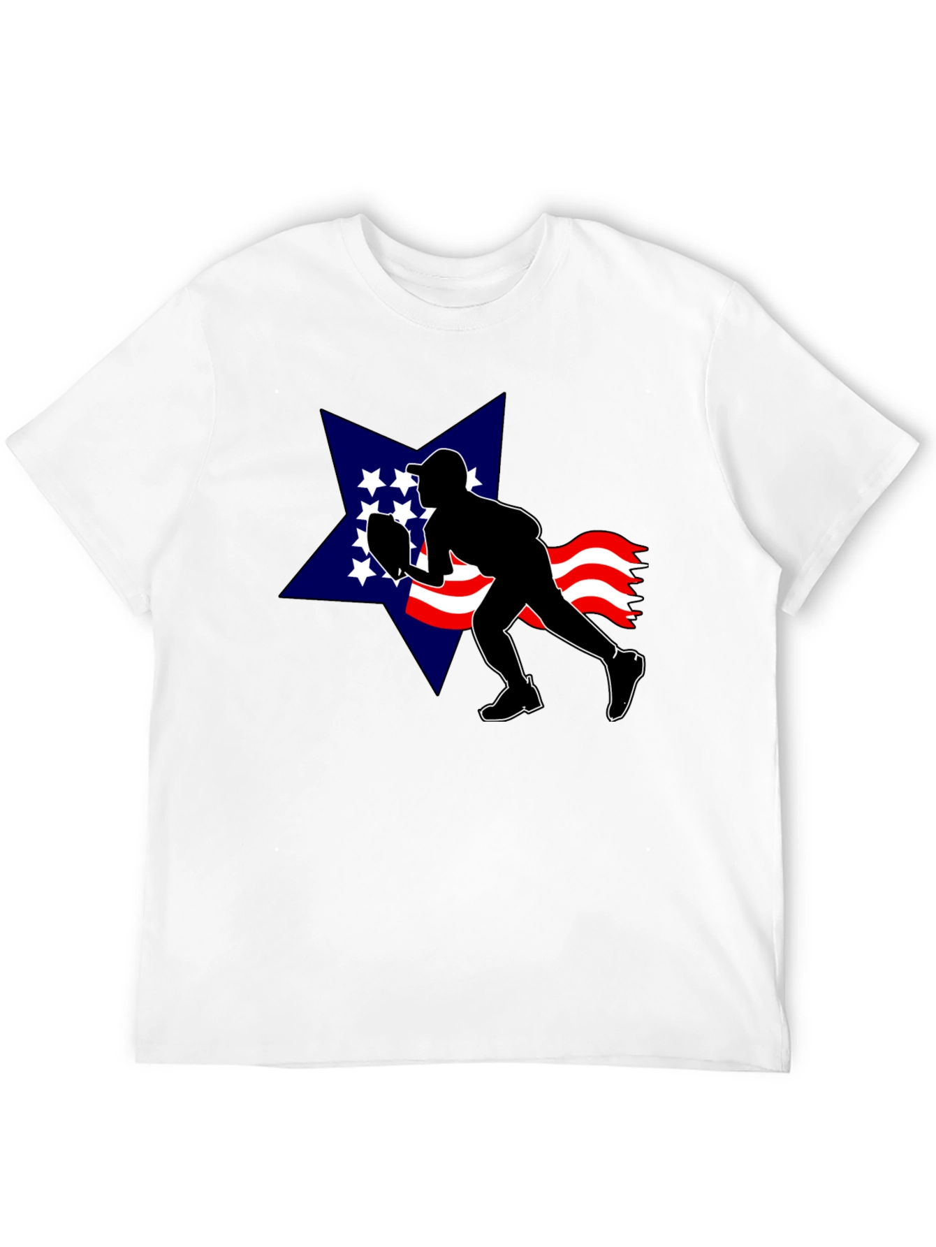 Patriotic Football T-Shirt: USA Star Silhouette