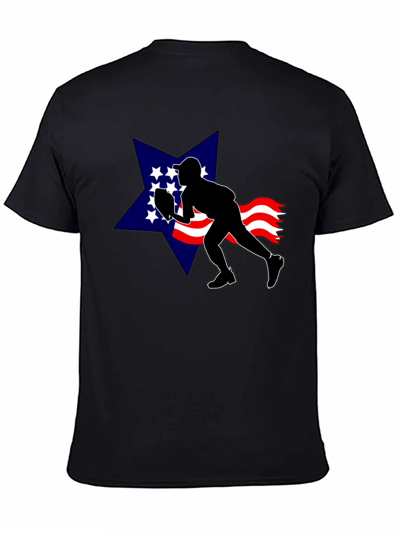 Patriotic Football T-Shirt: USA Star Silhouette