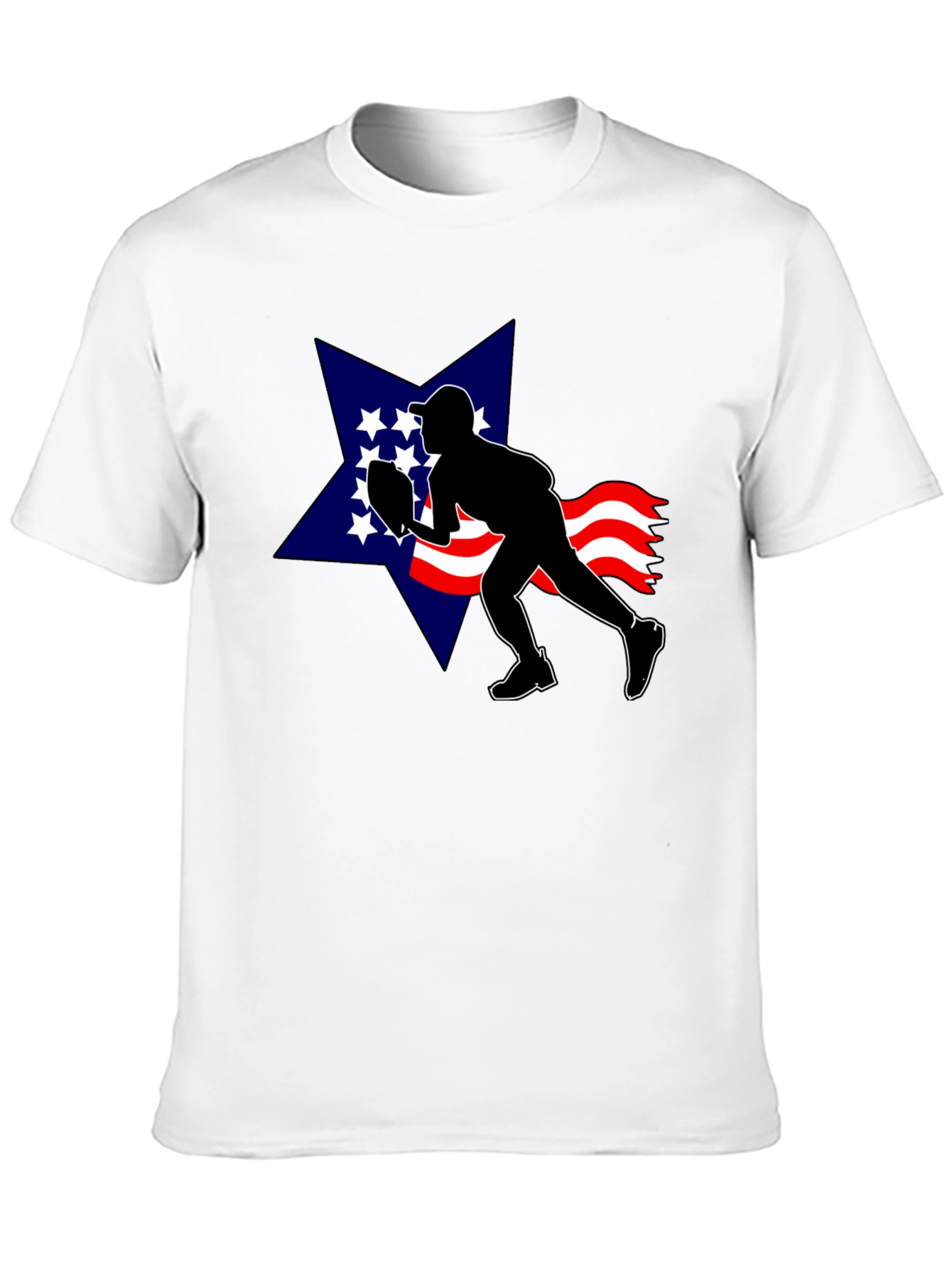 Patriotic Football T-Shirt: USA Star Silhouette