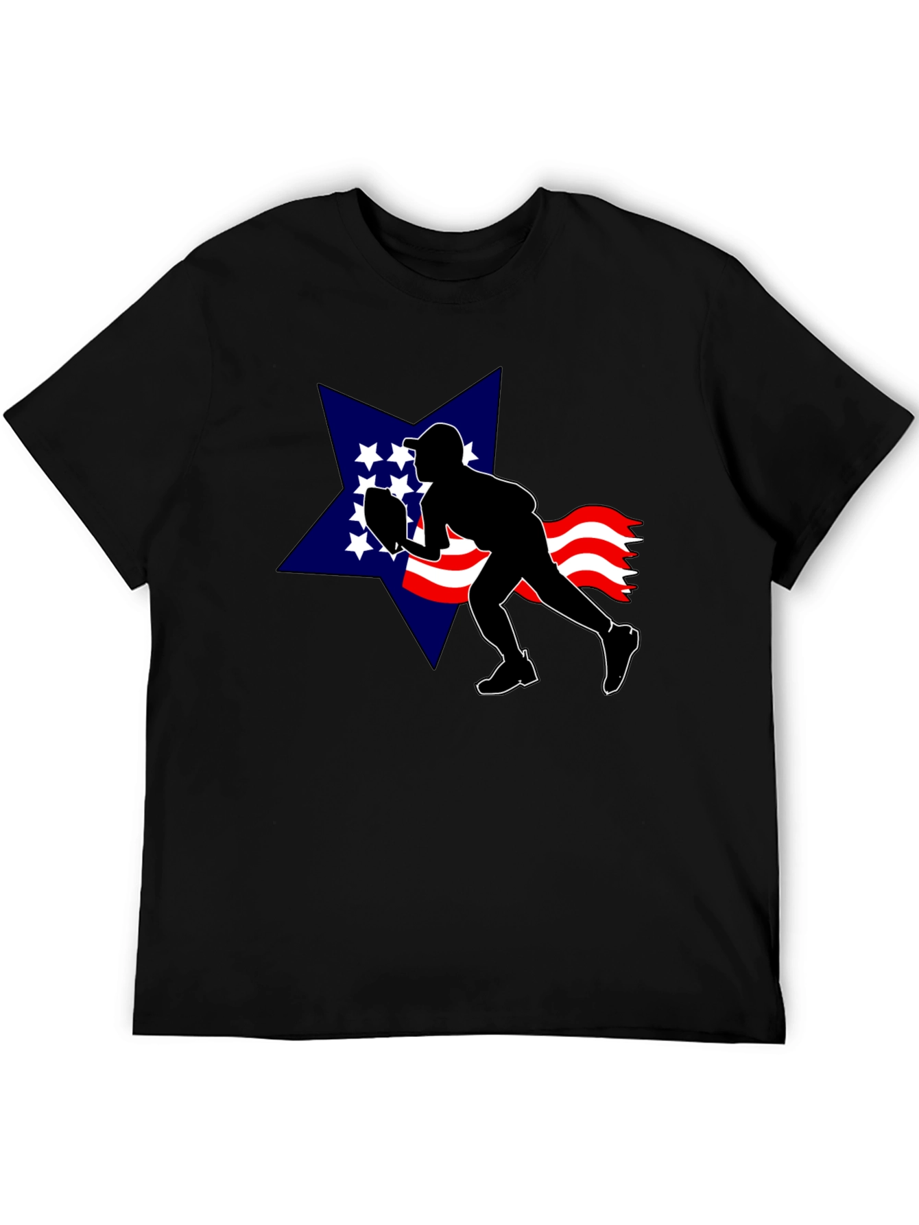 Patriotic Football T-Shirt: USA Star Silhouette