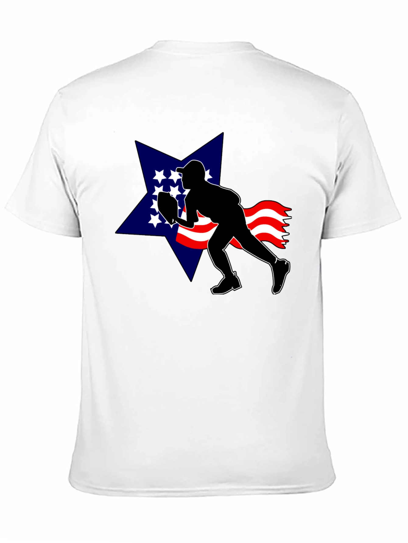 Patriotic Football T-Shirt: USA Star Silhouette