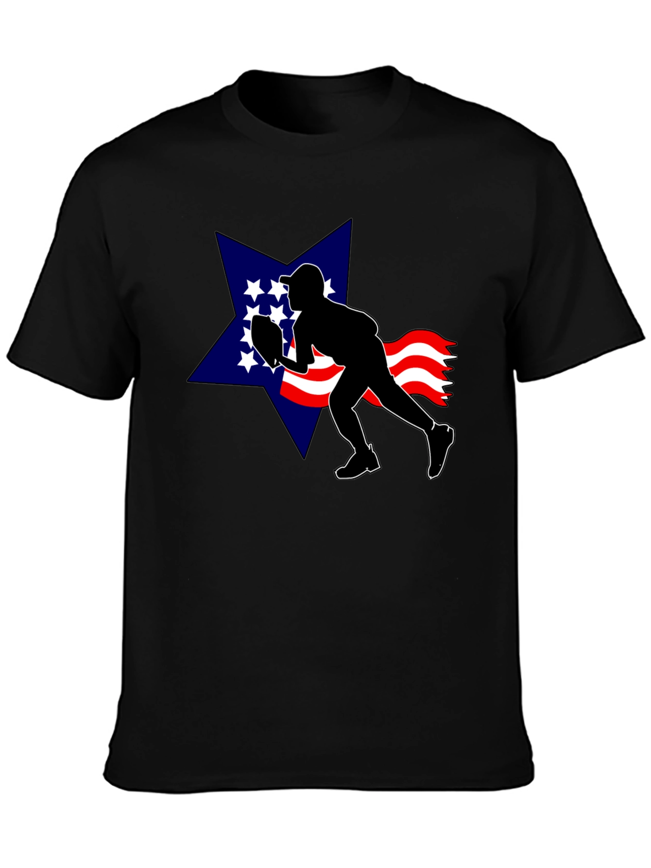 Patriotic Football T-Shirt: USA Star Silhouette