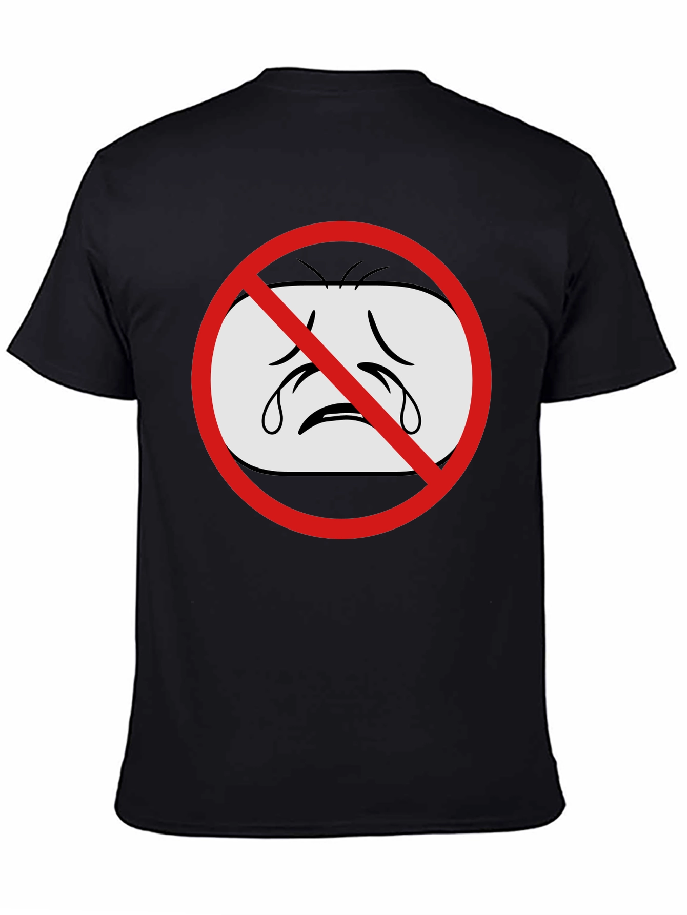 No Crying Graphic T-Shirt - Black Cotton Tee