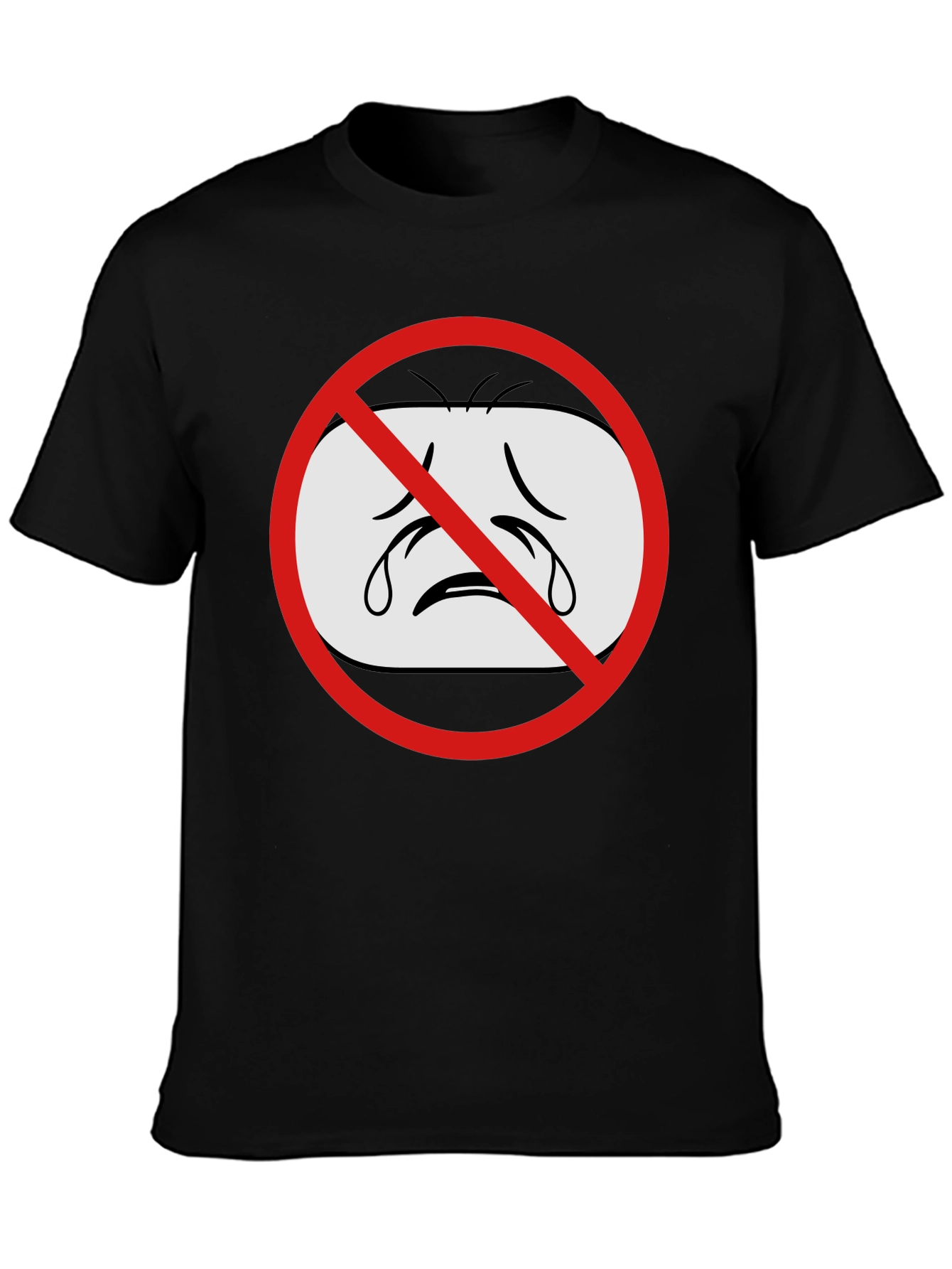 No Crying Graphic T-Shirt - Black Cotton Tee