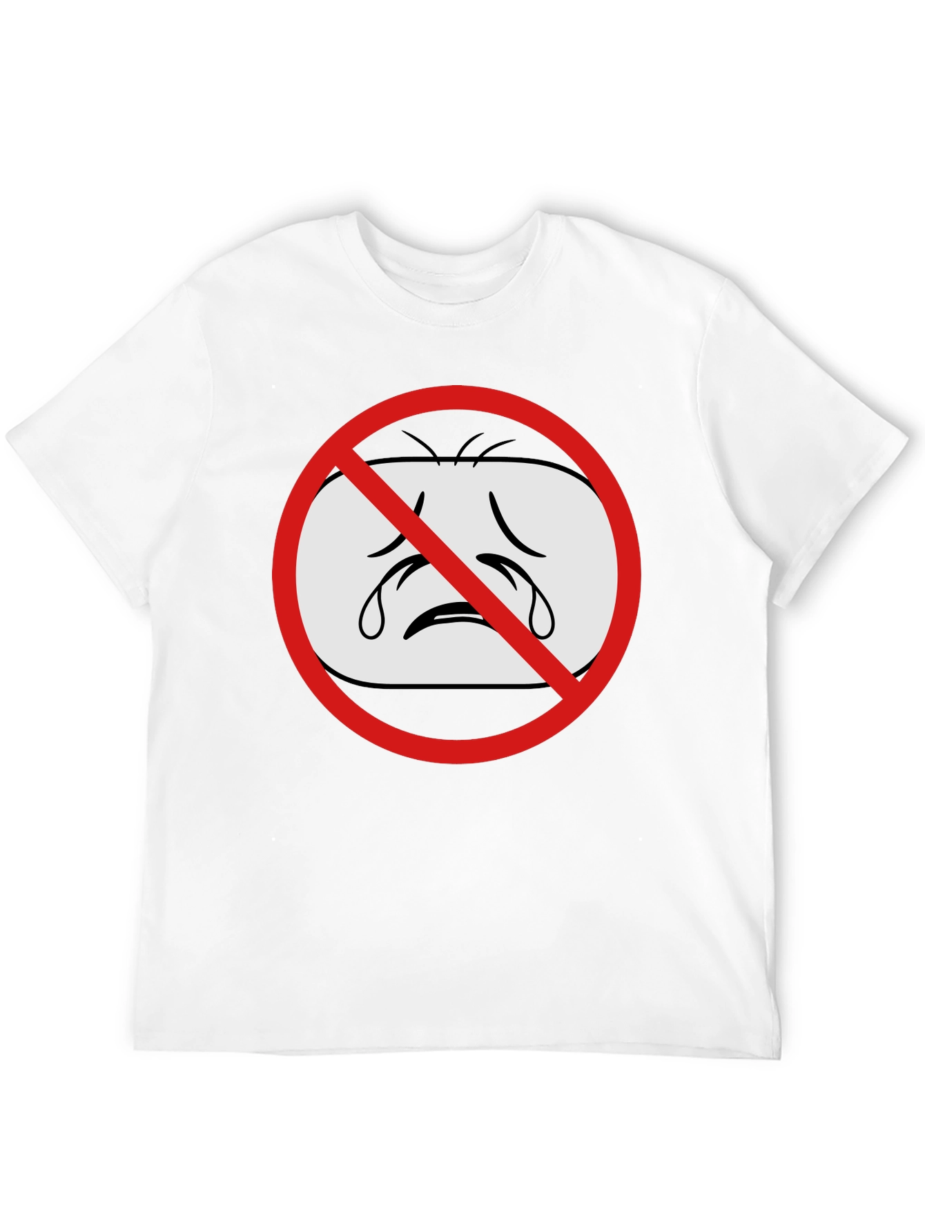 No Crying Graphic T-Shirt - Black Cotton Tee