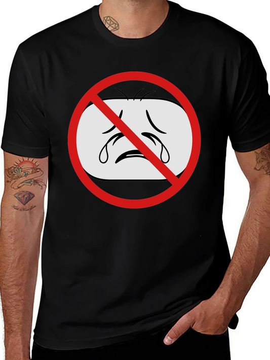 No Crying Graphic T-Shirt - Black Cotton Tee