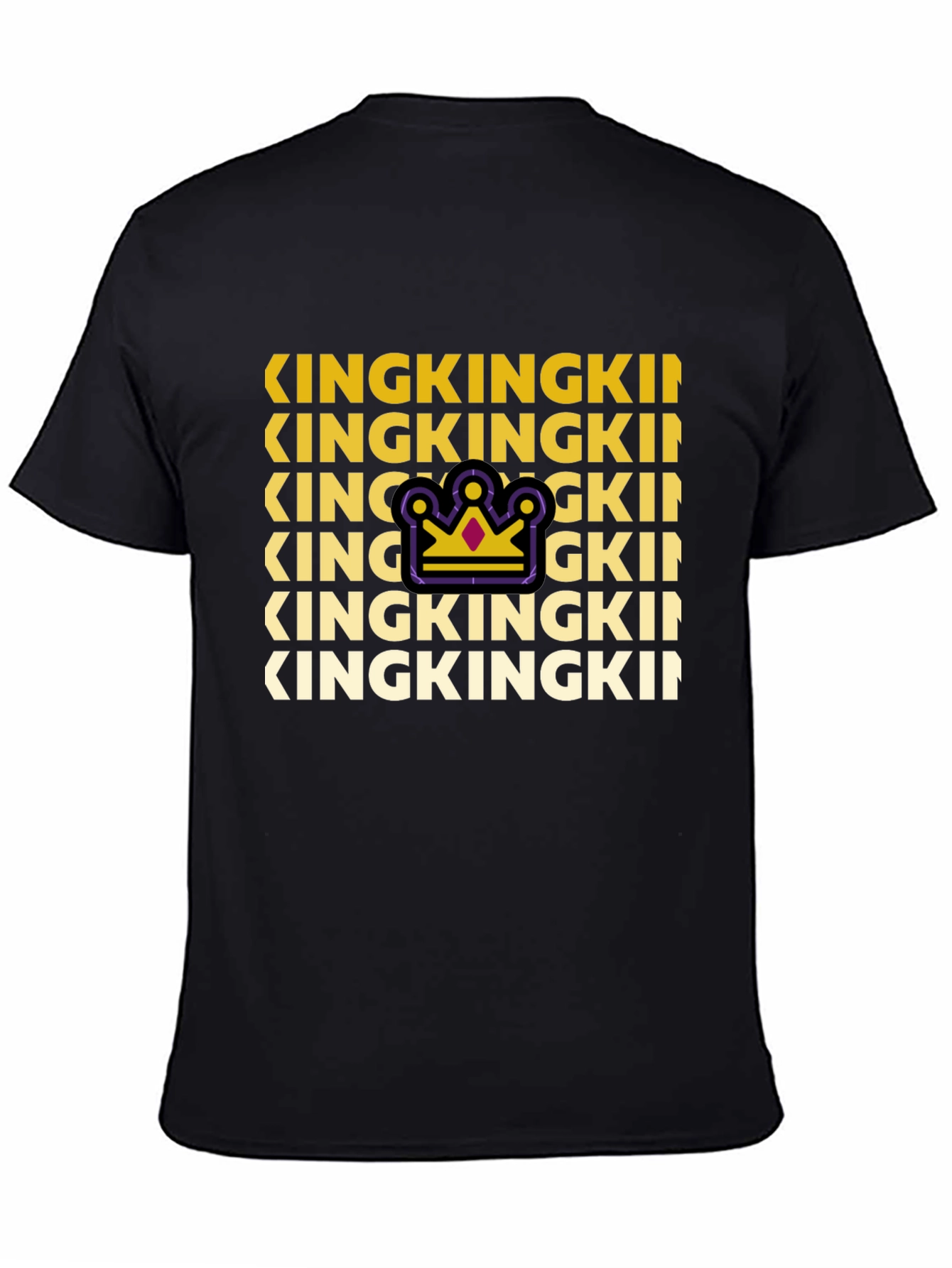 King Graphic Print Crew Neck Tee - Black