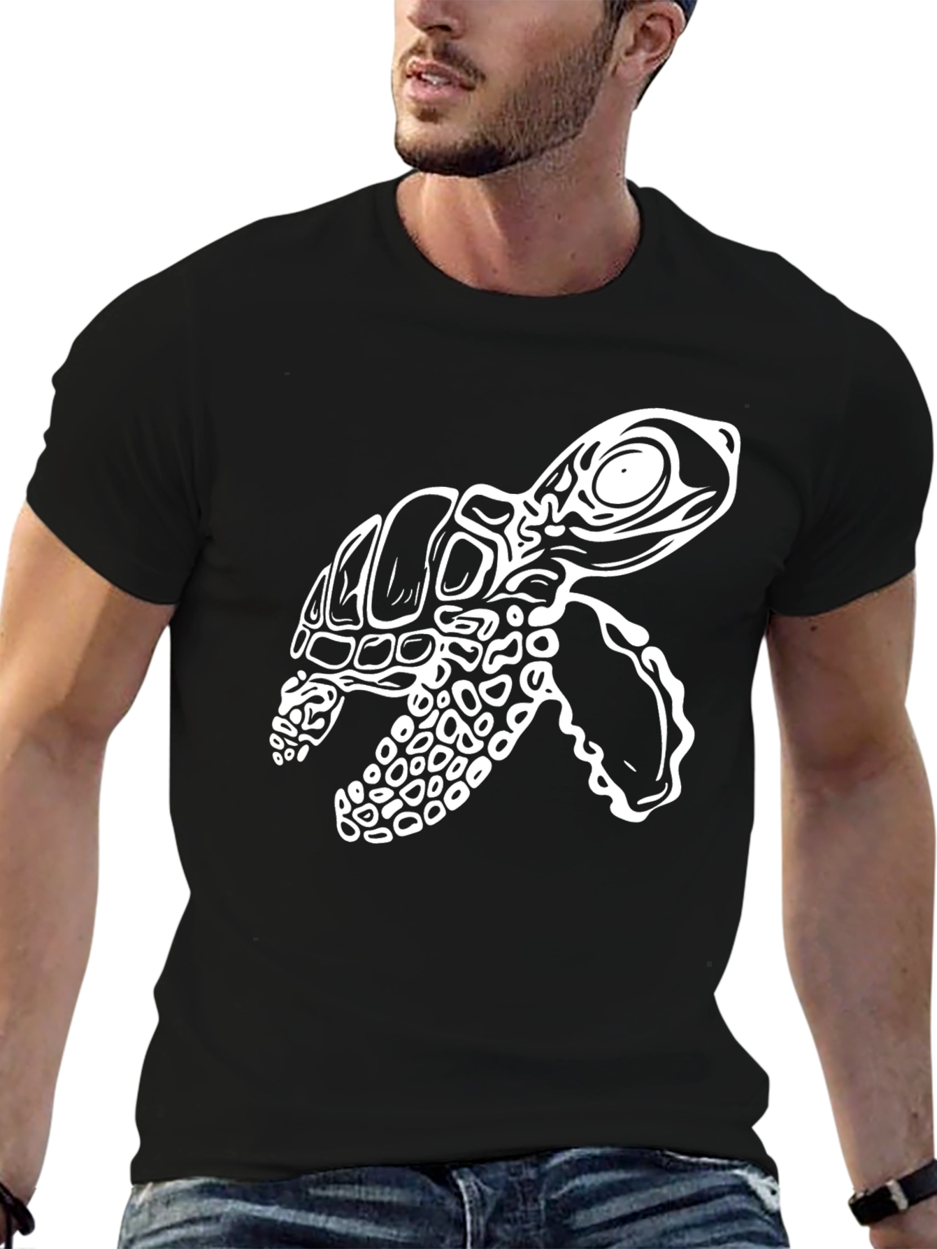 Turtle Graphic Tee - Stylish Black T-Shirt