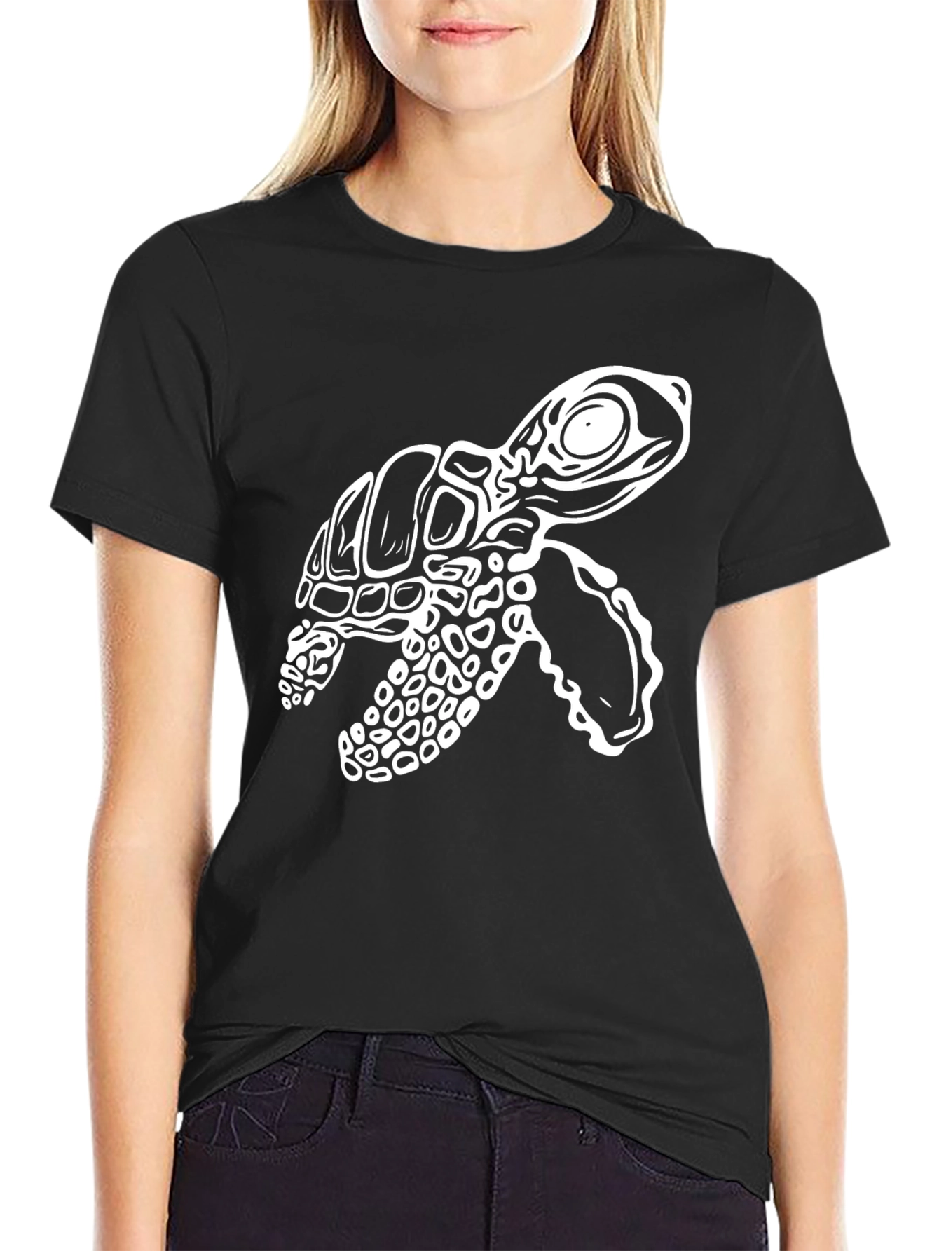 Turtle Graphic Tee - Stylish Black T-Shirt