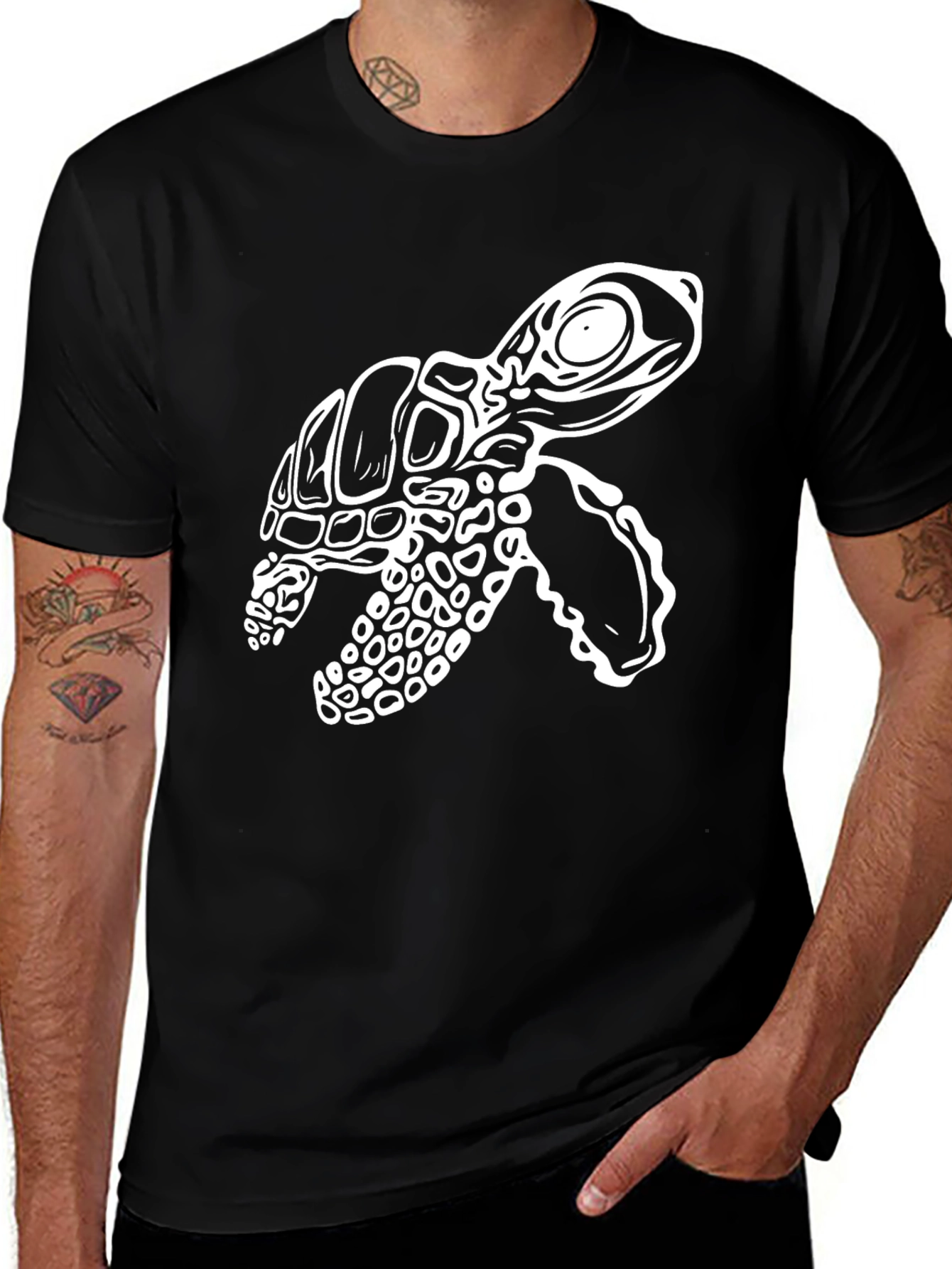 Turtle Graphic Tee - Stylish Black T-Shirt