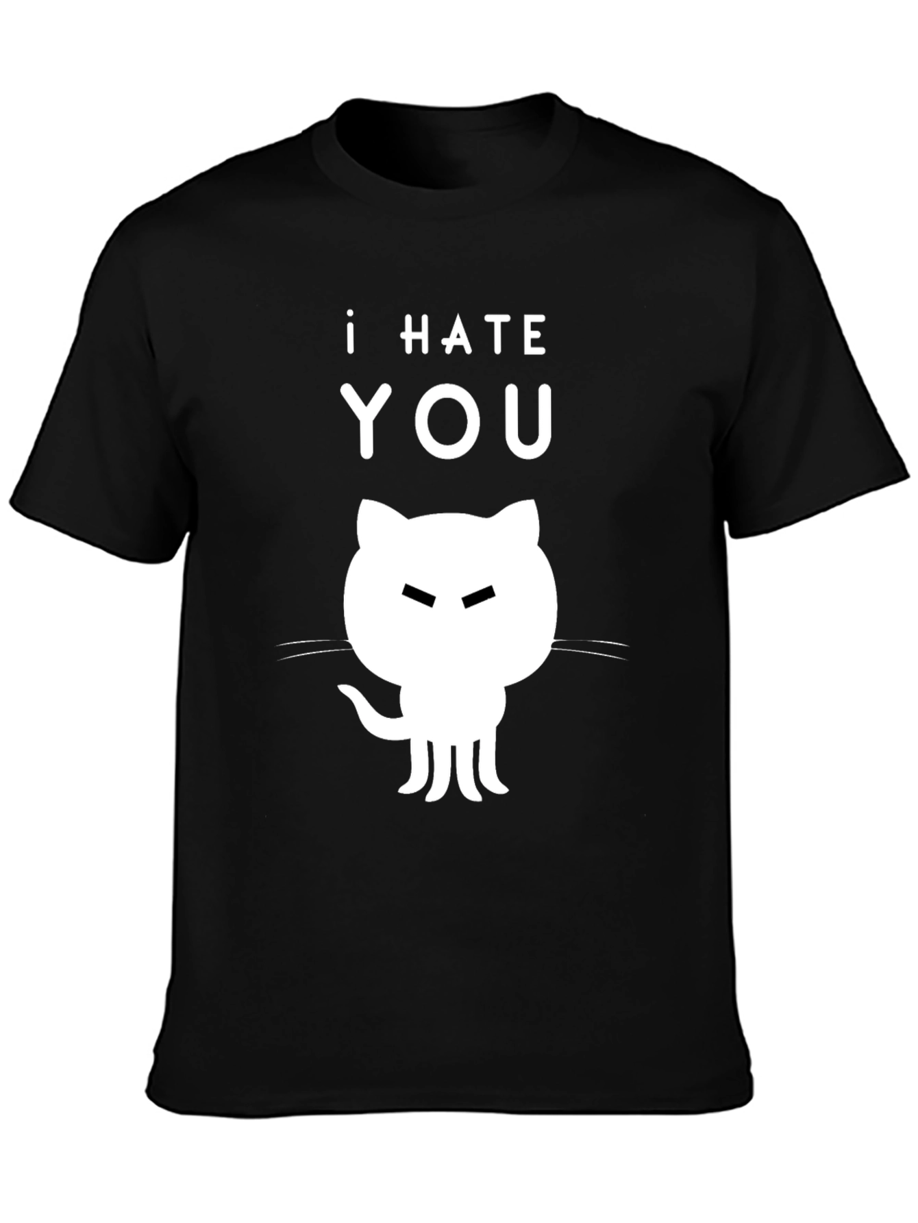 I Hate You Cat T-Shirt - Sarcastic Black Tee