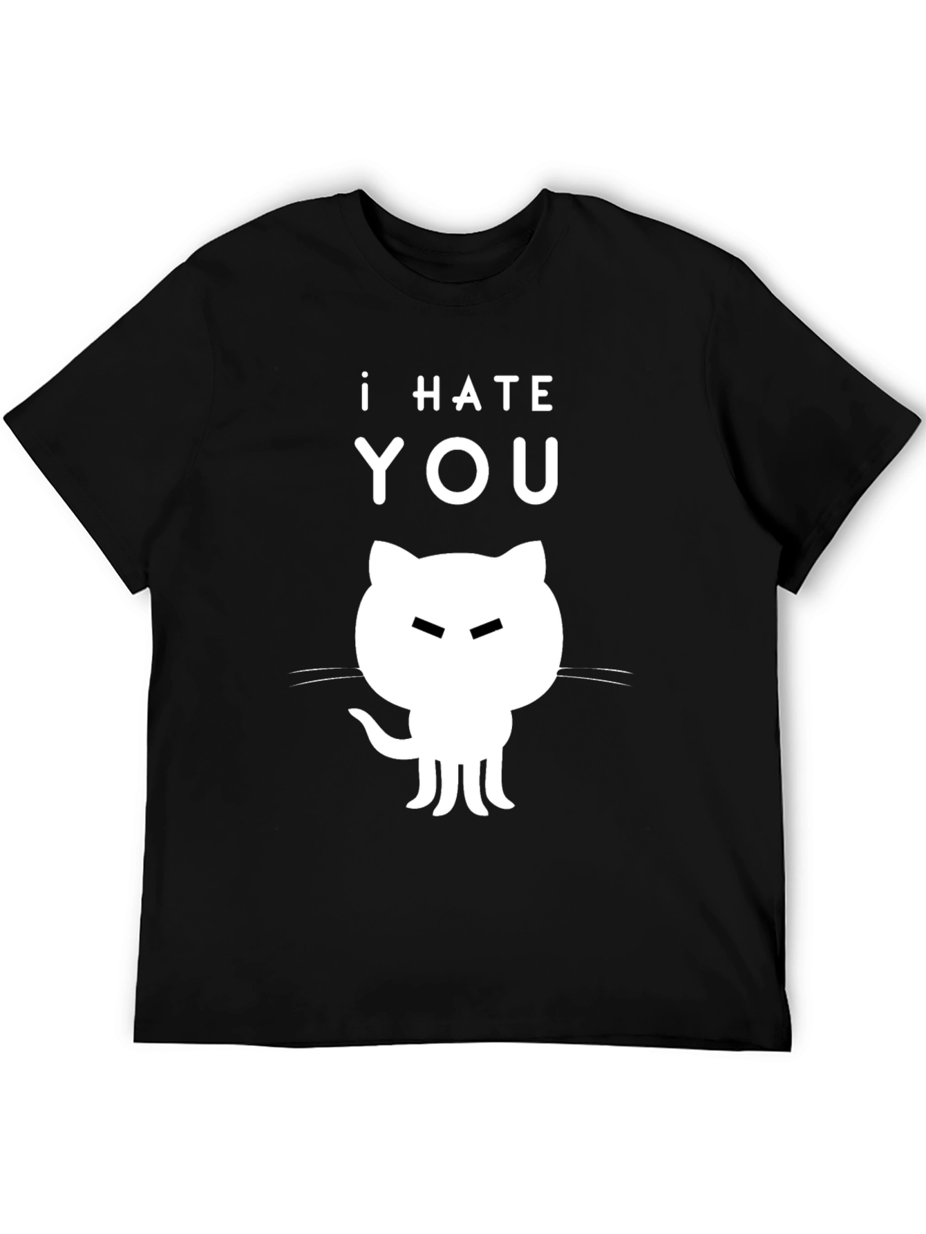 I Hate You Cat T-Shirt - Sarcastic Black Tee