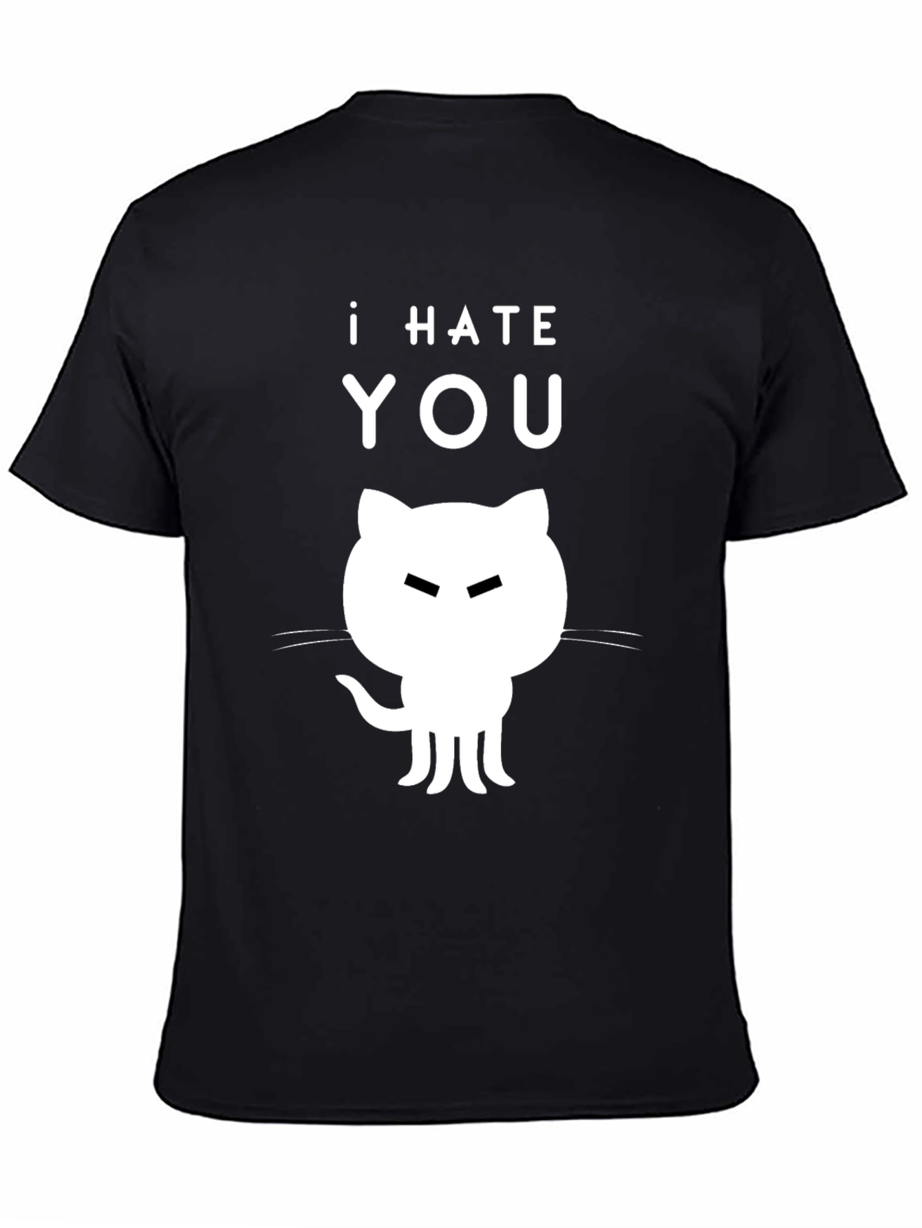 I Hate You Cat T-Shirt - Sarcastic Black Tee