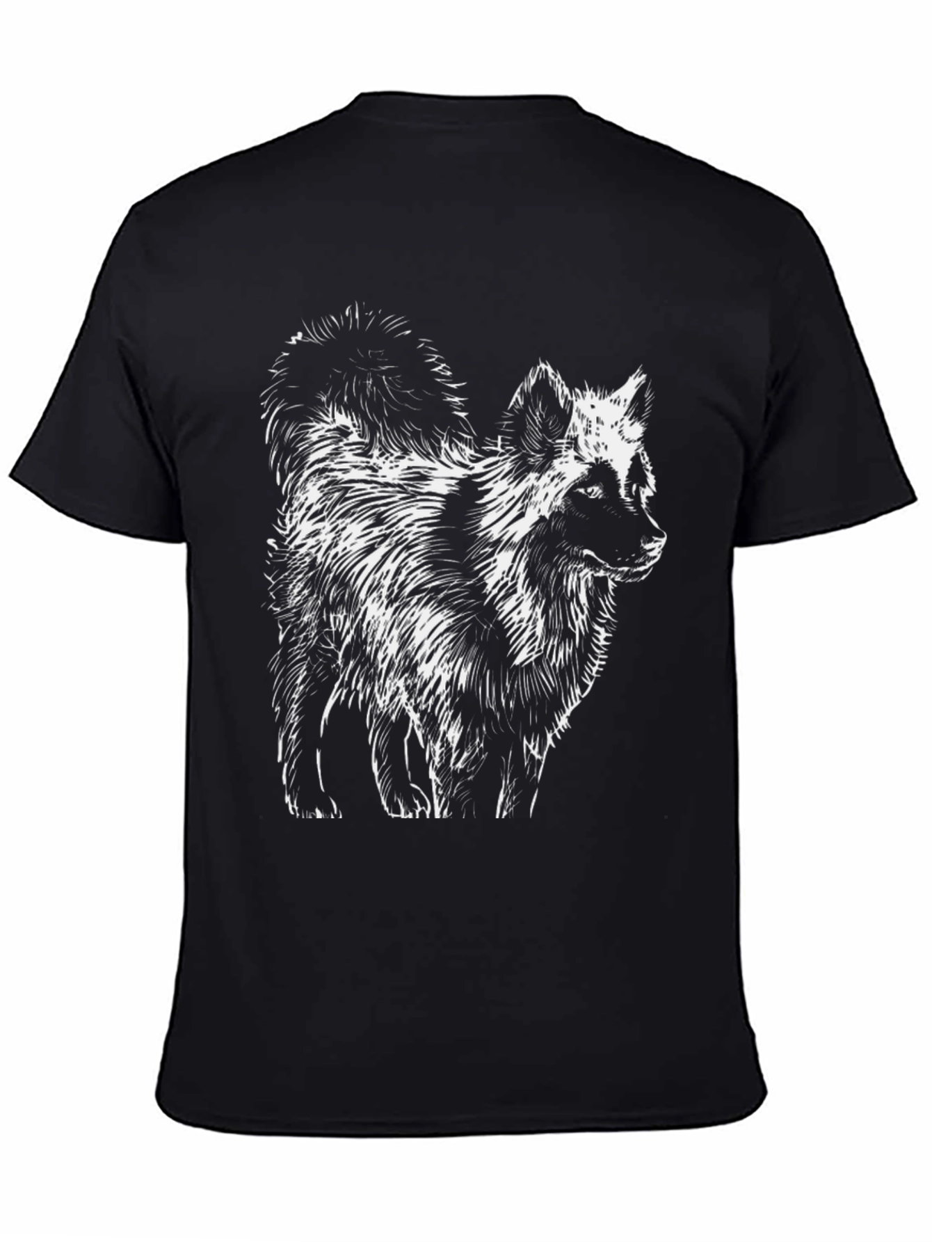 Black T-Shirt with Fox Graphic