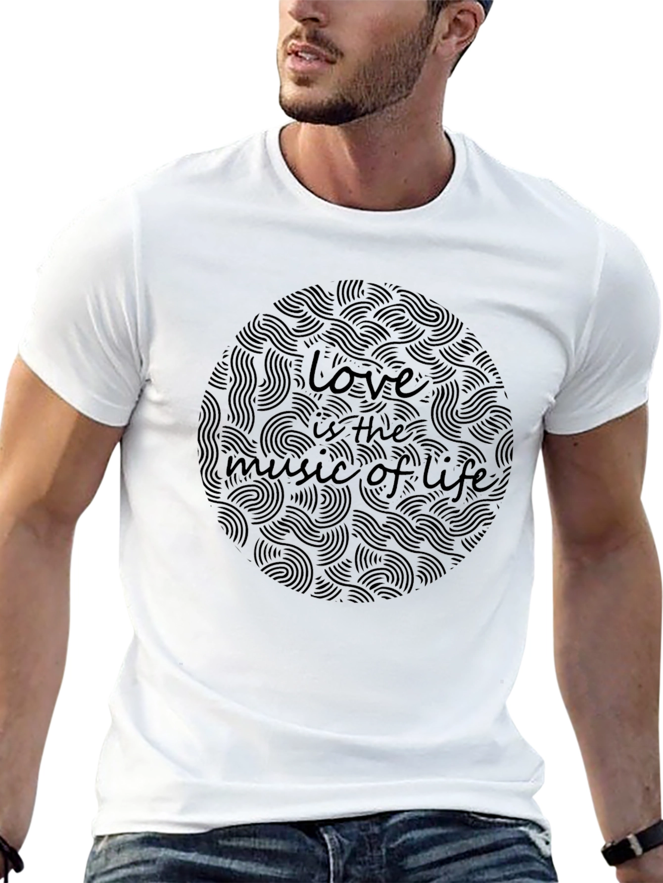 Love is the Music of Life Black T-Shirt