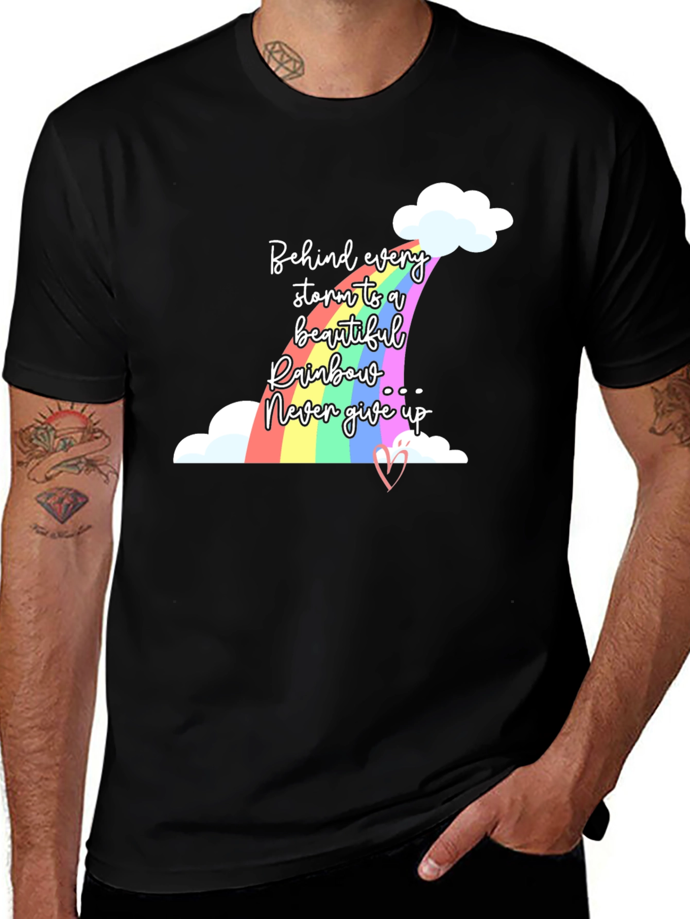 Rainbow T-Shirt - Behind Every Storm Graphic Tee