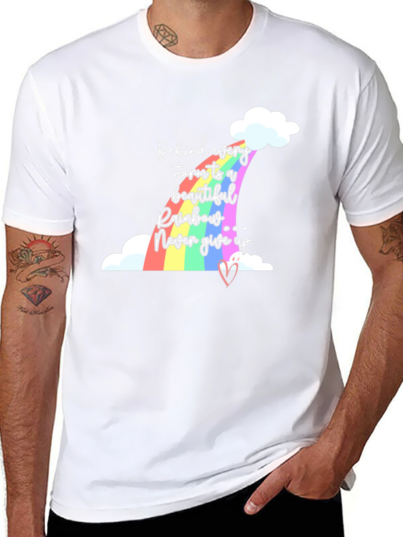 Rainbow T-Shirt - Behind Every Storm Graphic Tee