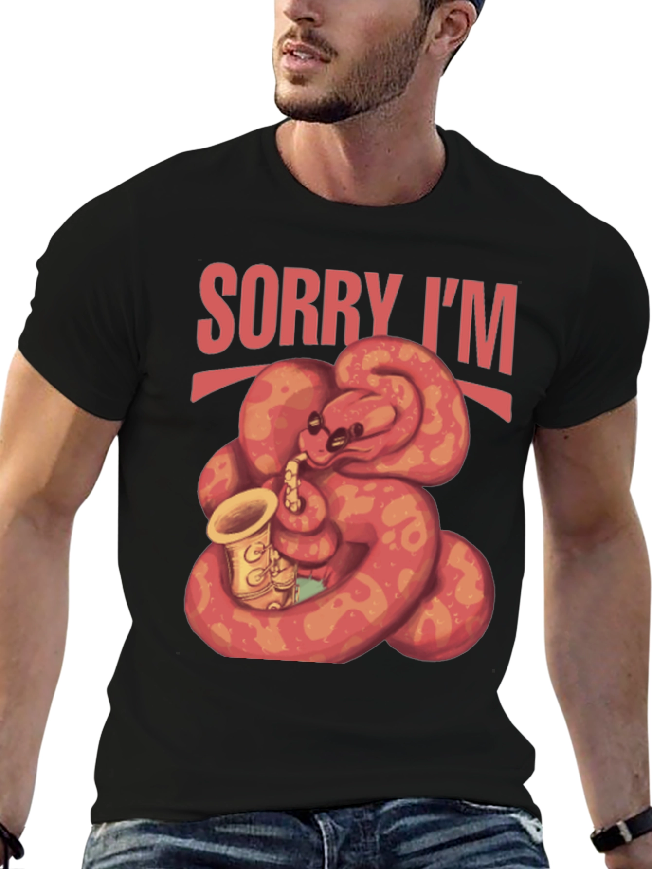 Sorry Im Late Snake Saxophone T-Shirt
