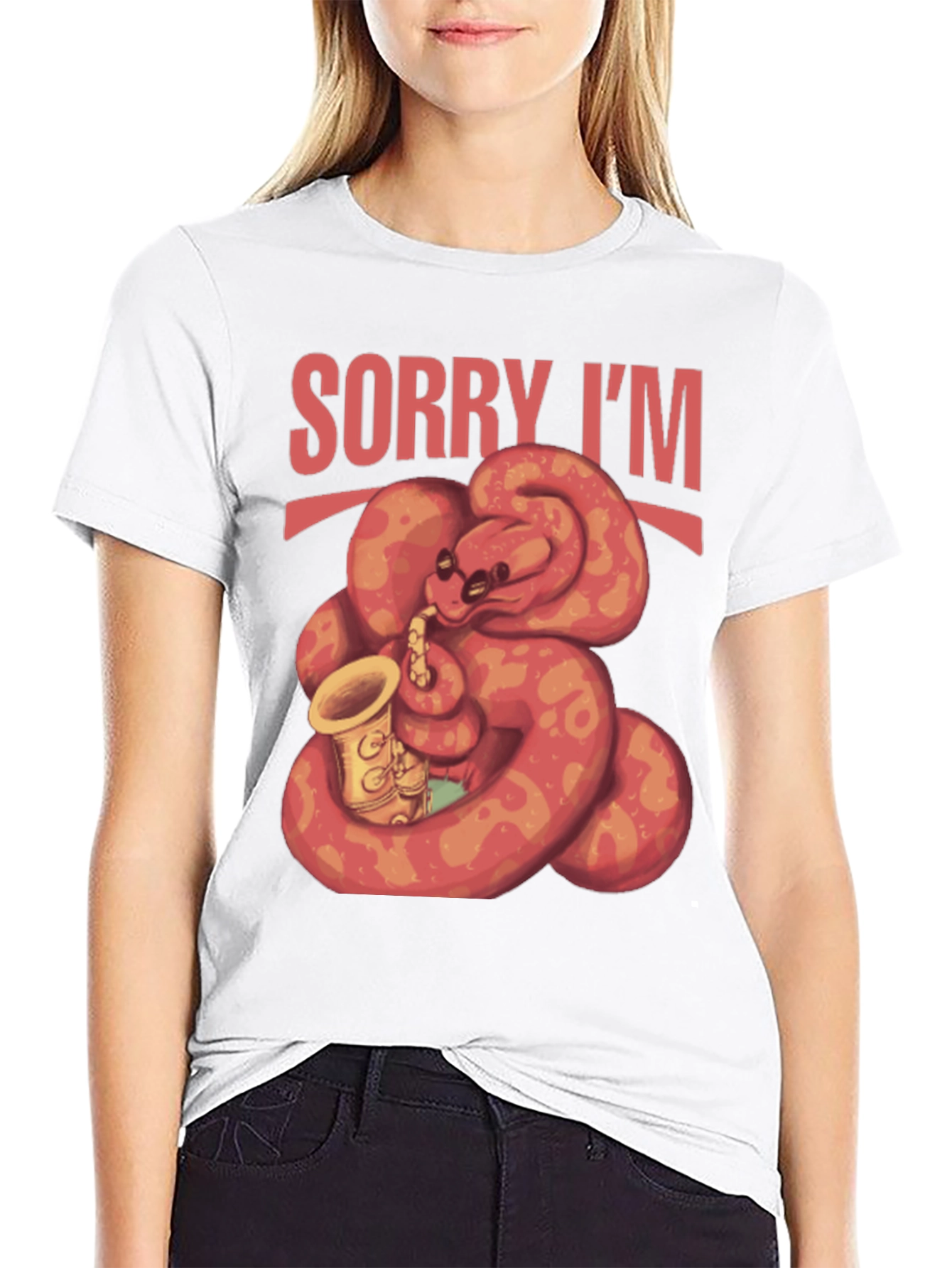 Sorry Im Late Snake Saxophone T-Shirt
