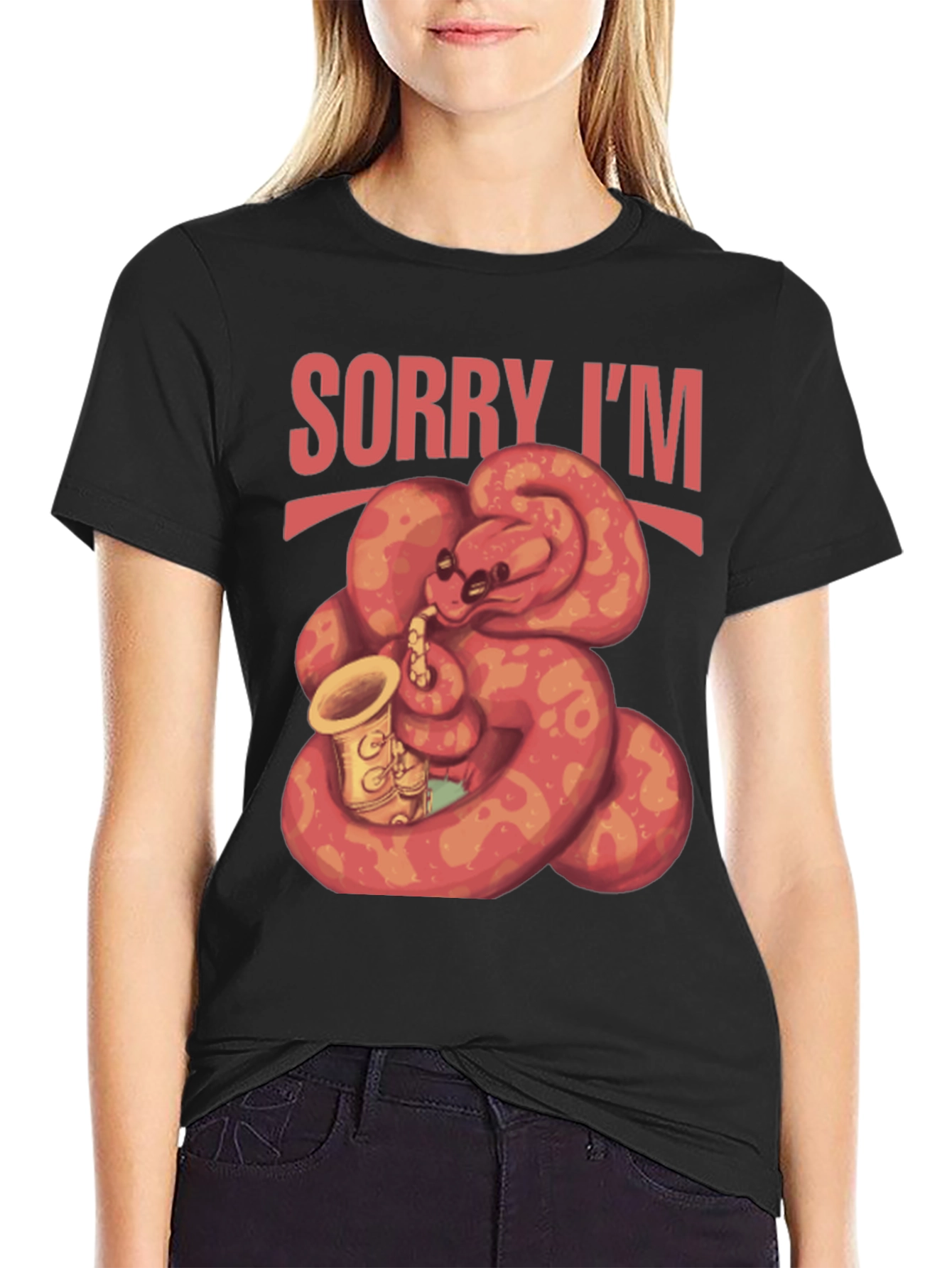 Sorry Im Late Snake Saxophone T-Shirt