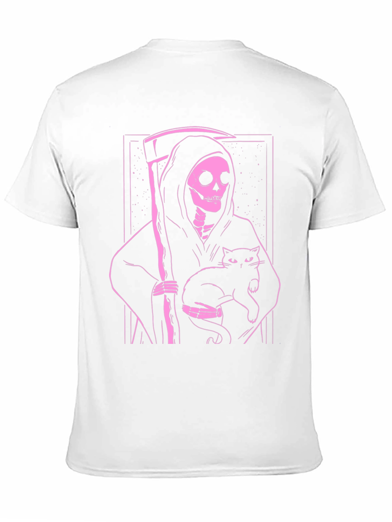 Grim Reaper Cat T-Shirt - Black Graphic Tee