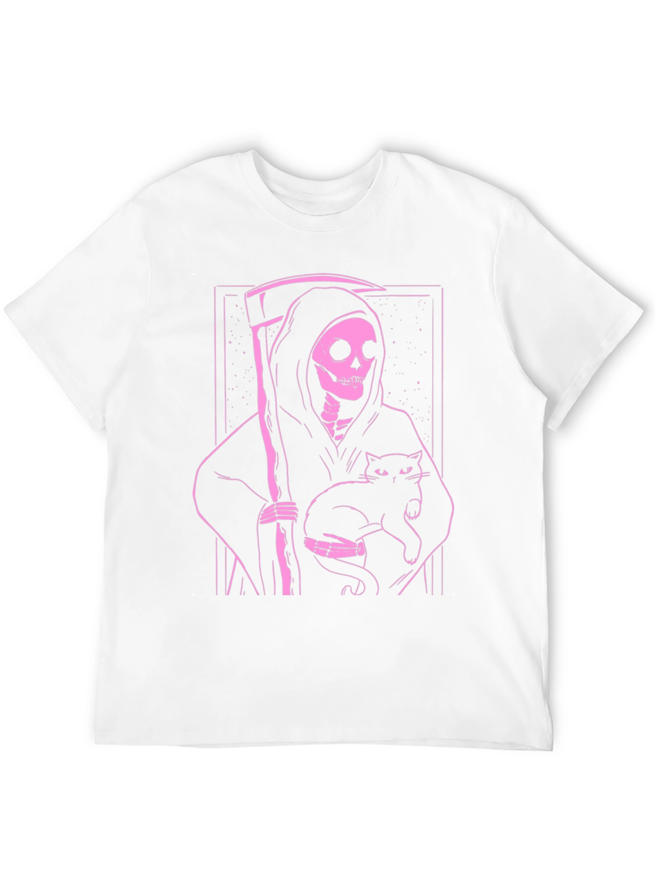 Grim Reaper Cat T-Shirt - Black Graphic Tee