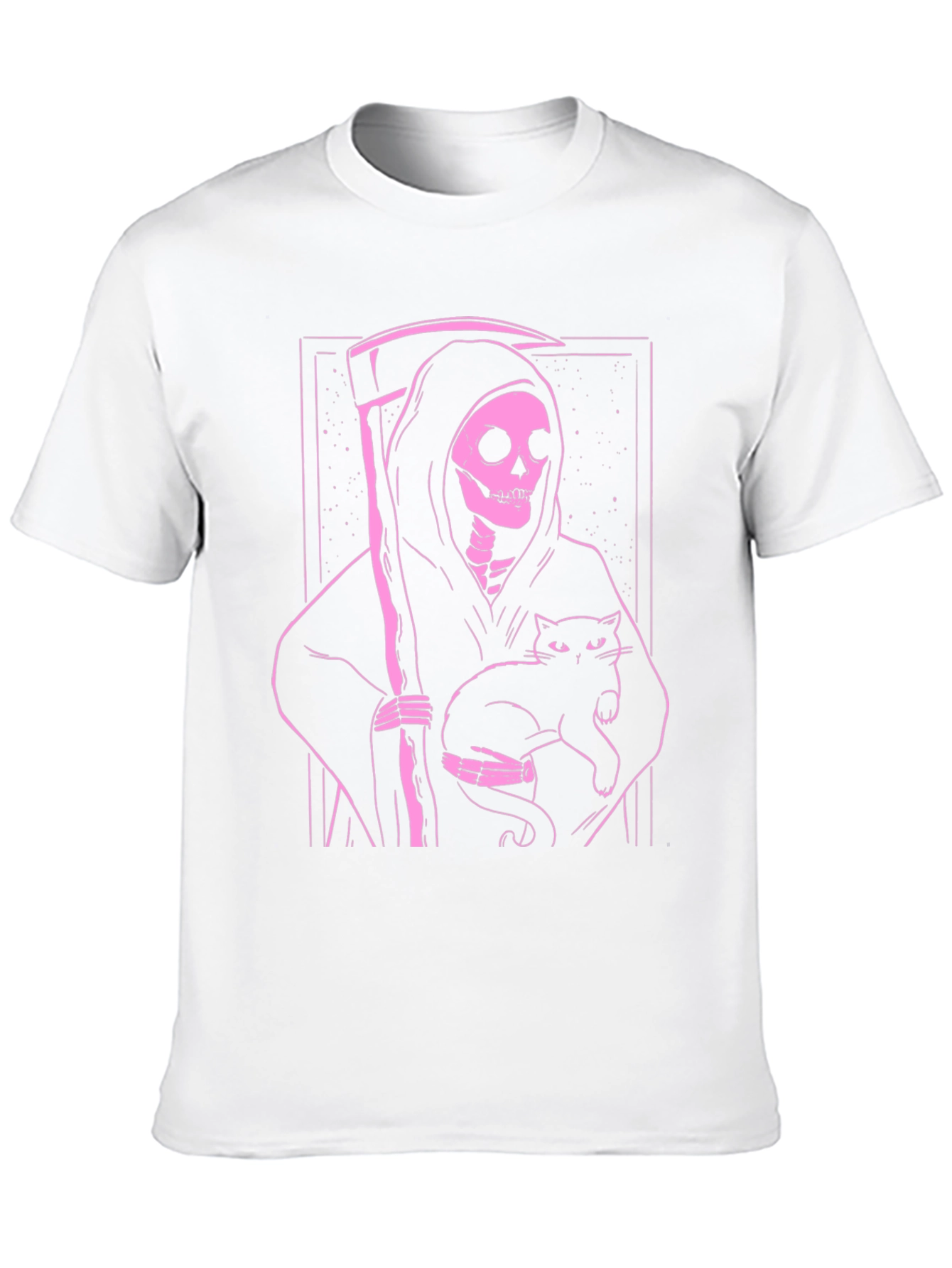 Grim Reaper Cat T-Shirt - Black Graphic Tee