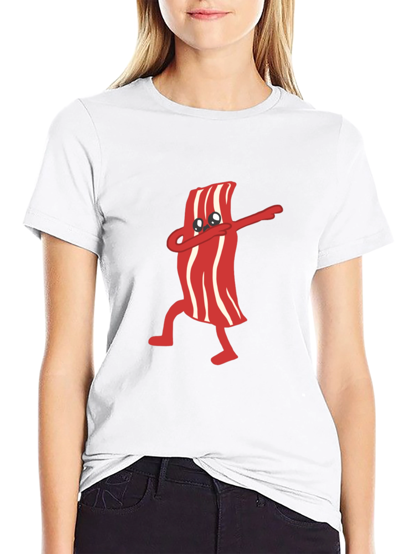 Dabbing Bacon Graphic Tee - Black T-Shirt