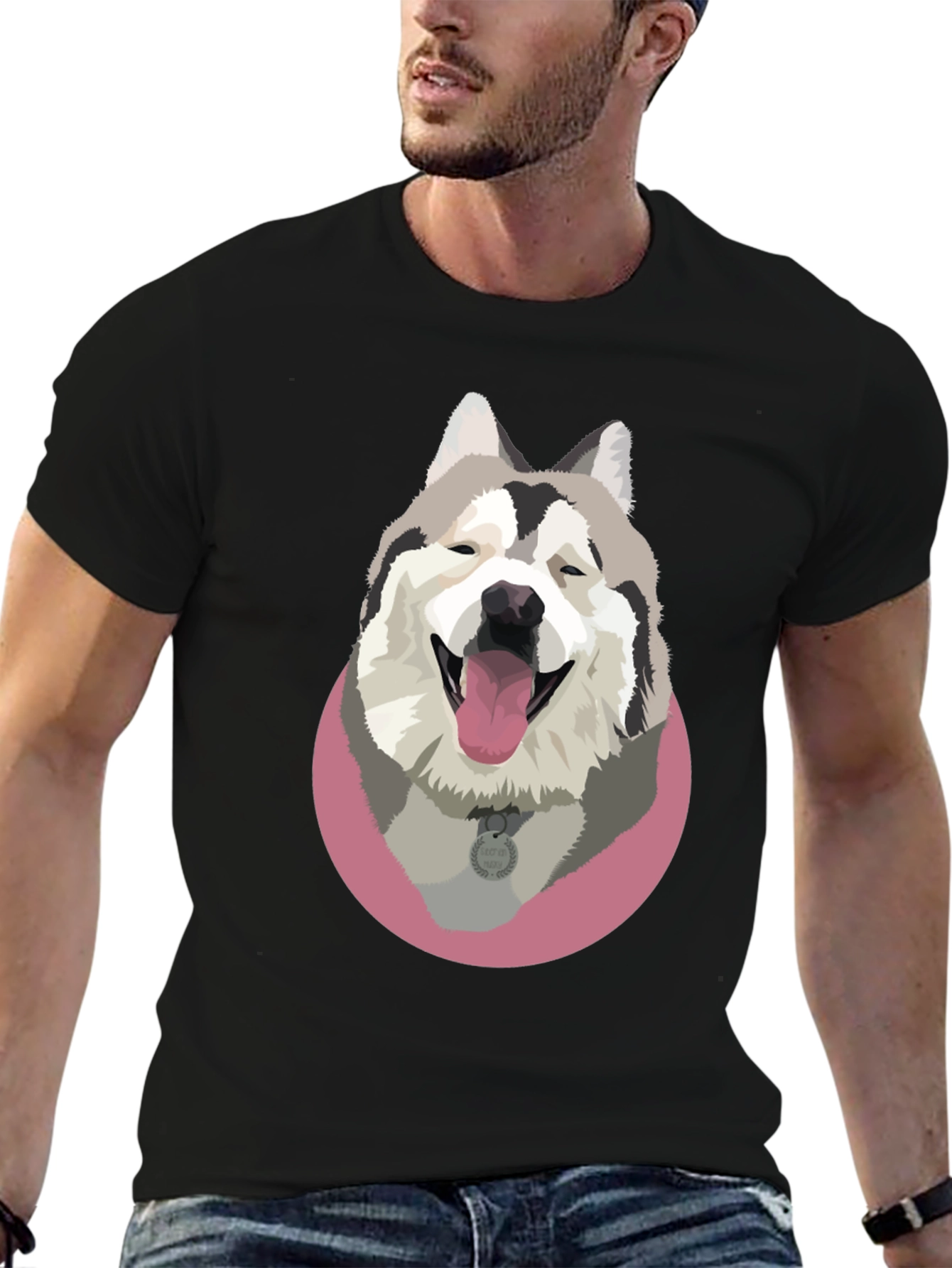 Dog Graphic T-Shirt - Black